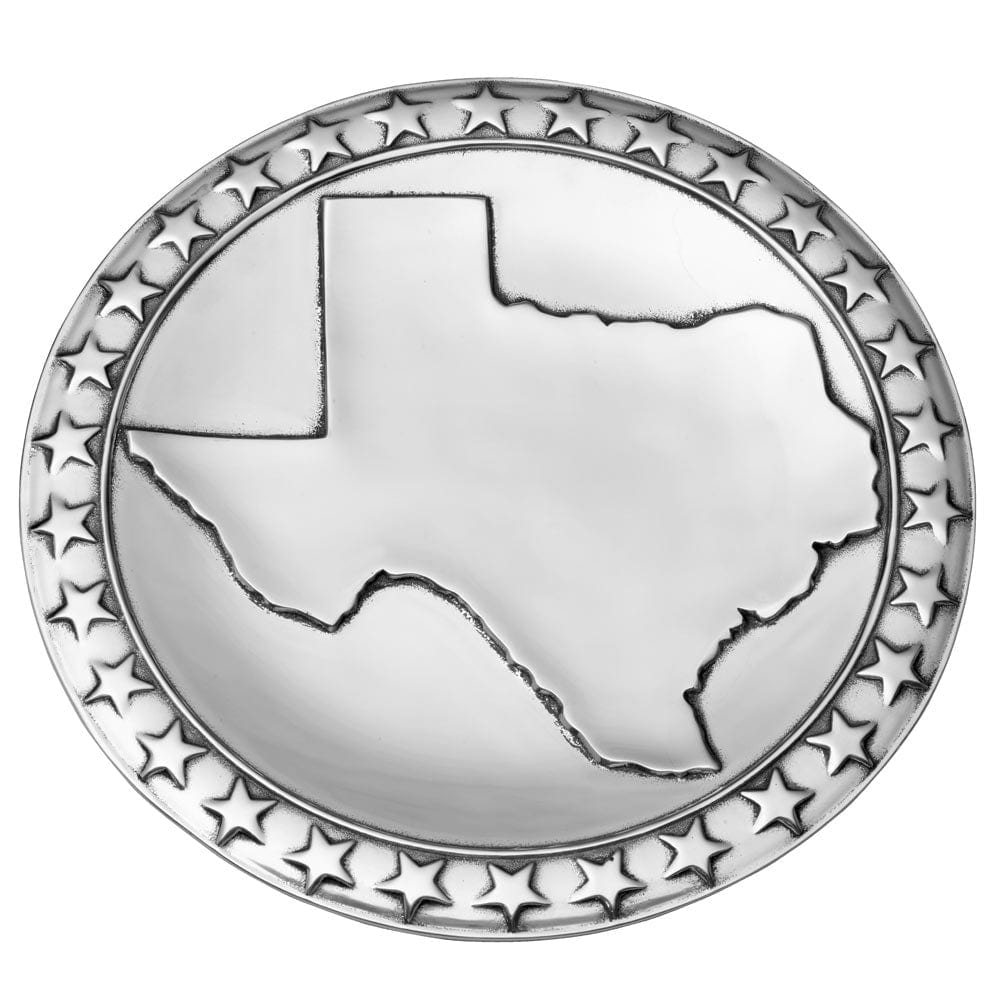 Texas Large Round Platter with Star Border - 12 Inch Western Style Serving Tray for BBQ, Party, and Holiday Entertaining