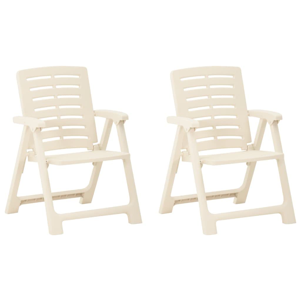 2-Piece White Plastic Outdoor Patio Dining Chairs - Stylish Bistro Cafe Side Chairs for Kitchen, Dining Room & Garden Furniture Set | Perfect for Backyard, Restaurant & Outdoor Entertaining