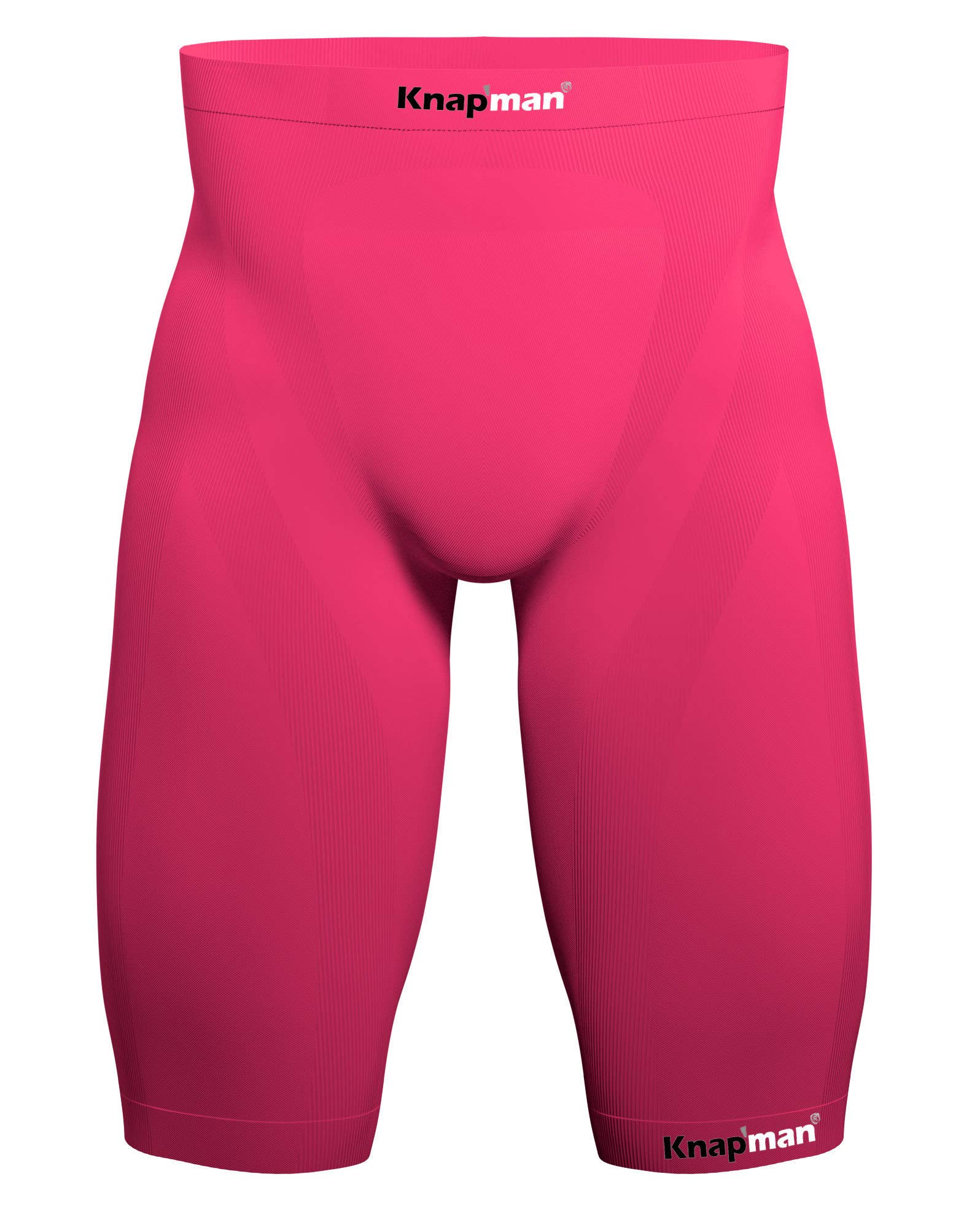 Knapman Men's Zoned Compression Shorts - 45% Pink - Moisture-Wicking Workout & Running Shorts for Gym, Sports & Active Lifestyle