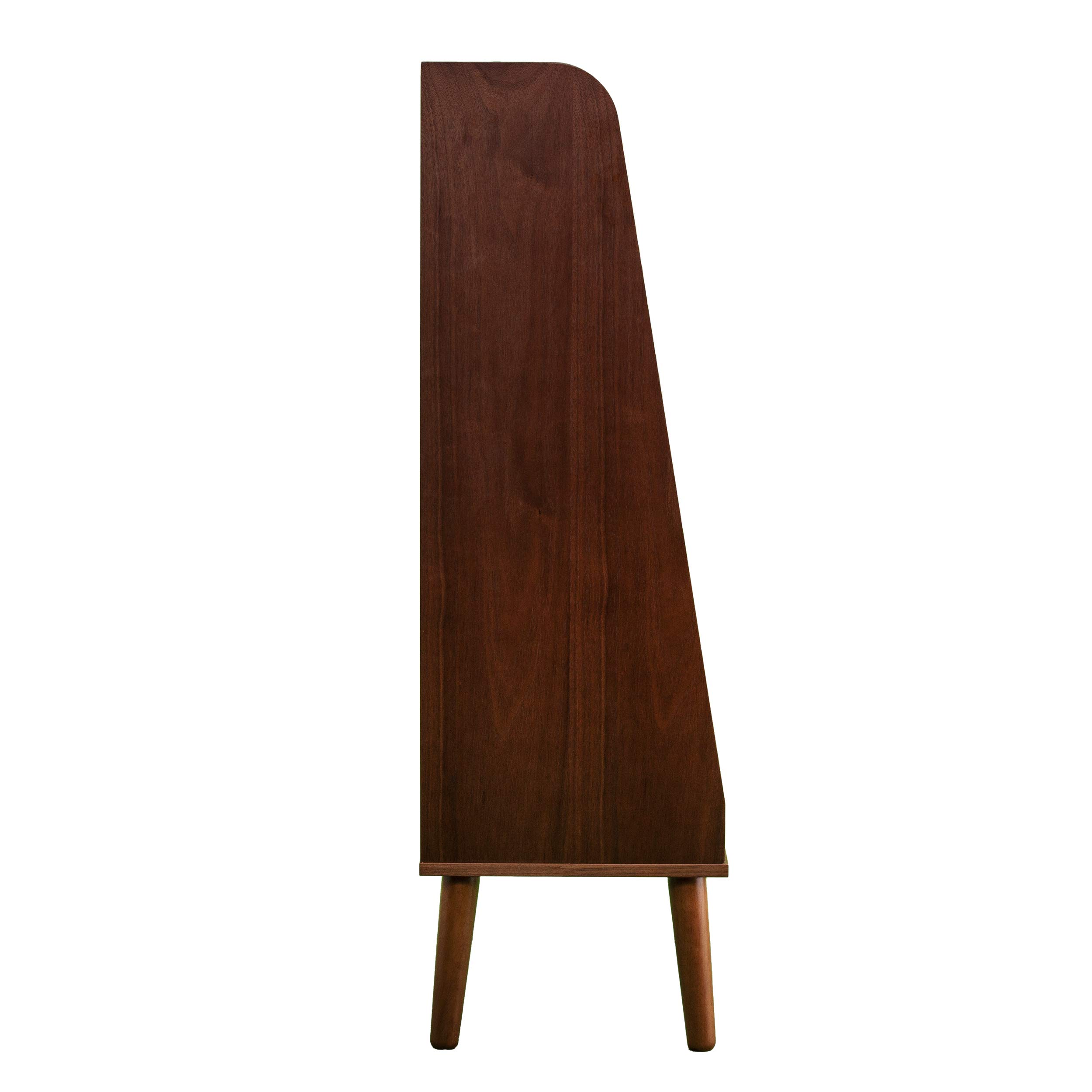 SEI Furniture Berritza Bookcase - Solid Walnut Wood Bookshelf for Living Room, Office & Study | Stylish Storage Solution for Books, Decor & Essentials