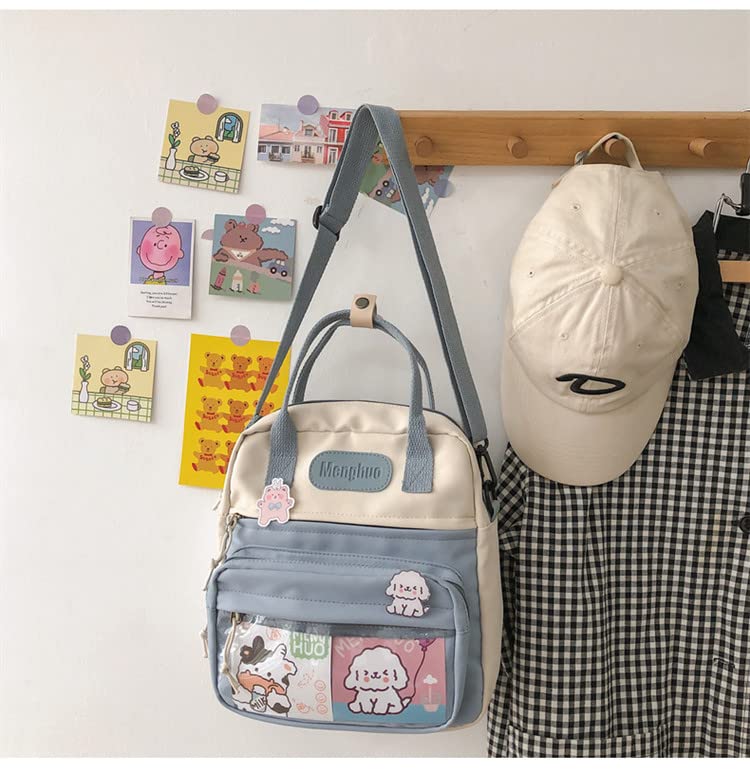 Cute Mini Crossbody Bag for Girls - Kawaii Small Shoulder Purse with Pins & Pendant, Y2K Aesthetic Fashion Accessory | Perfect for School, Travel & Everyday Use