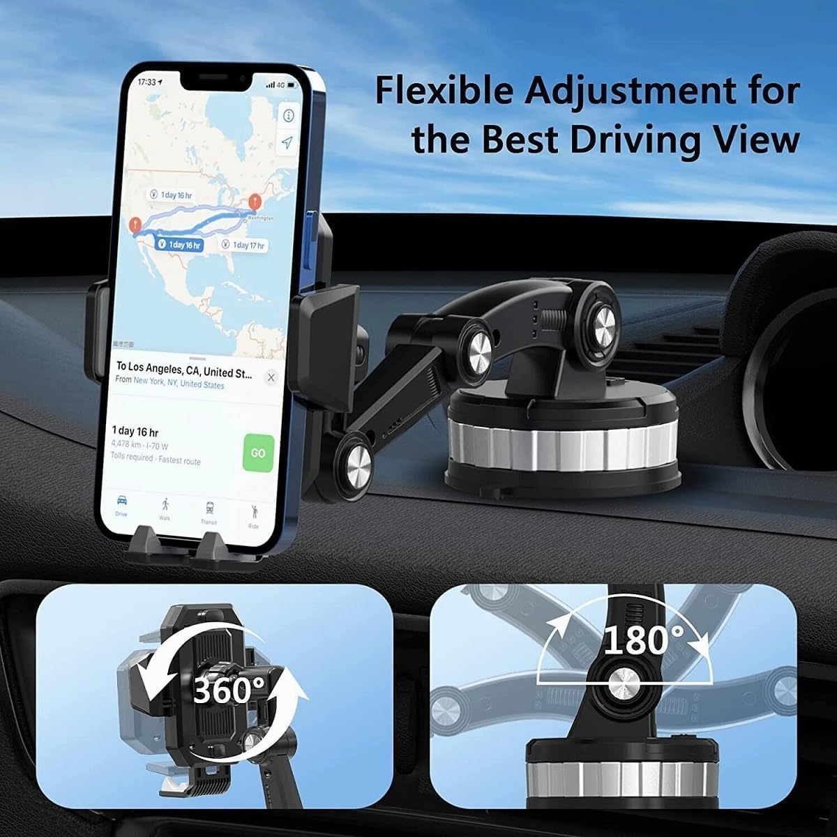 Acssart Super Adsorption Car Phone Holder - Awishday & Lonfor Tech Compatible, Center Console Stack Mount for Secure Driving, Ideal for Commuting, Road Trips, and GPS Navigation