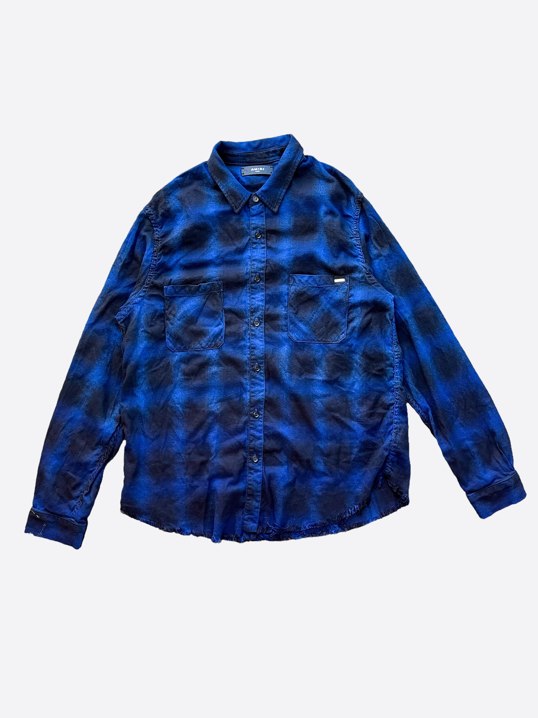 Amiri Blue Button Up Shirt for Men | Premium Cotton Casual Dress Shirt | Perfect for Office, Date Night & Formal Events