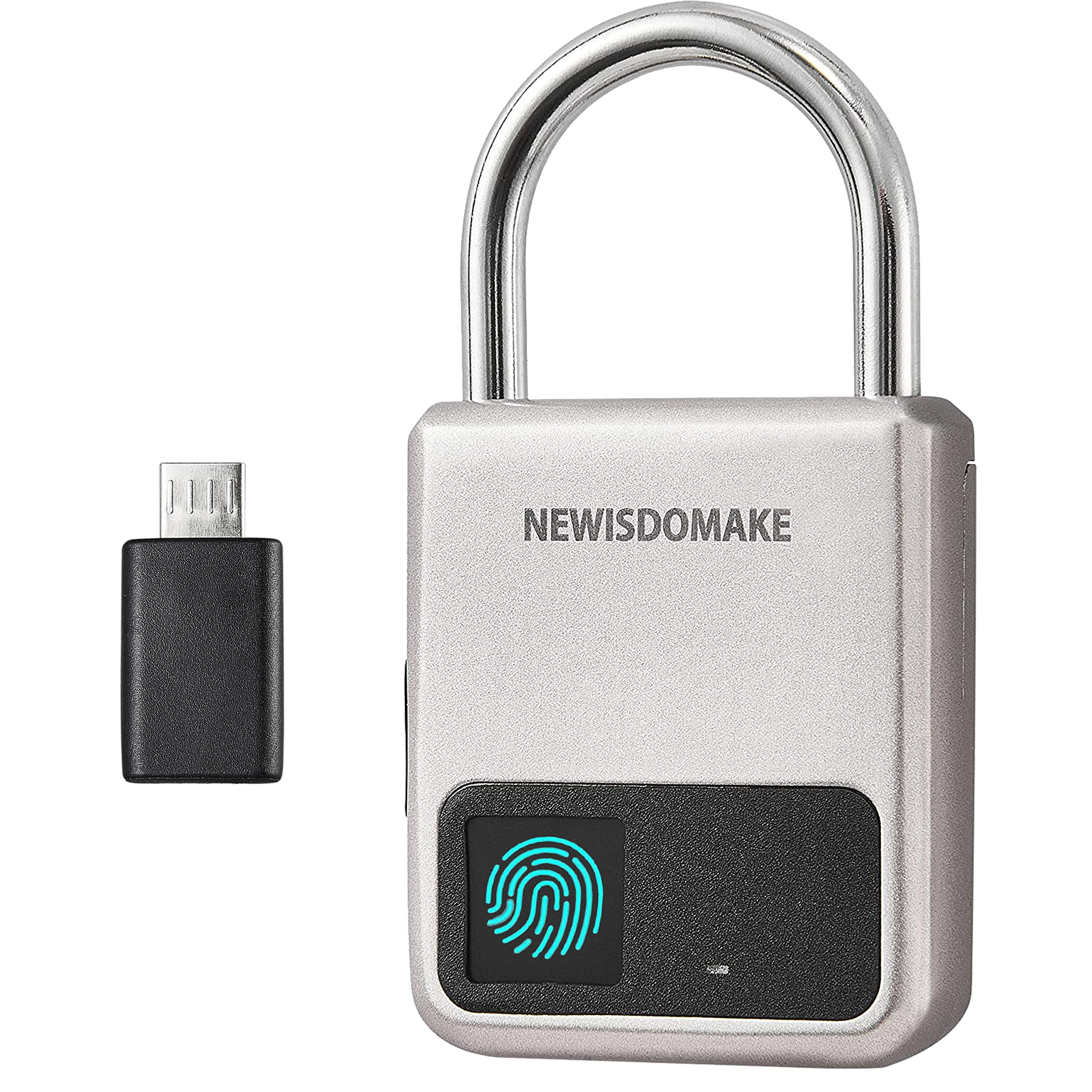 Smart Fingerprint Padlock with USB Charging - Biometric Lock for Luggage, Backpack, Gym Locker & Travel Security - Gold Digital Lock for Home, Office & Outdoor Use