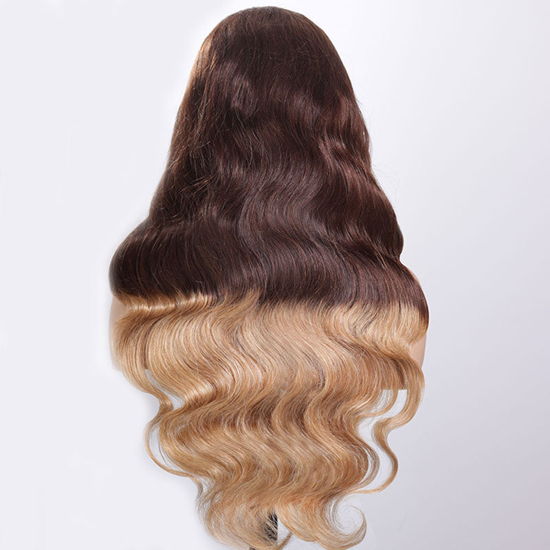 Eullair Ombre Brown Ginger Red Blue Human Hair Lace Front Wig | TikTok Viral Hair | Perfect for Cosplay, Parties & Daily Wear