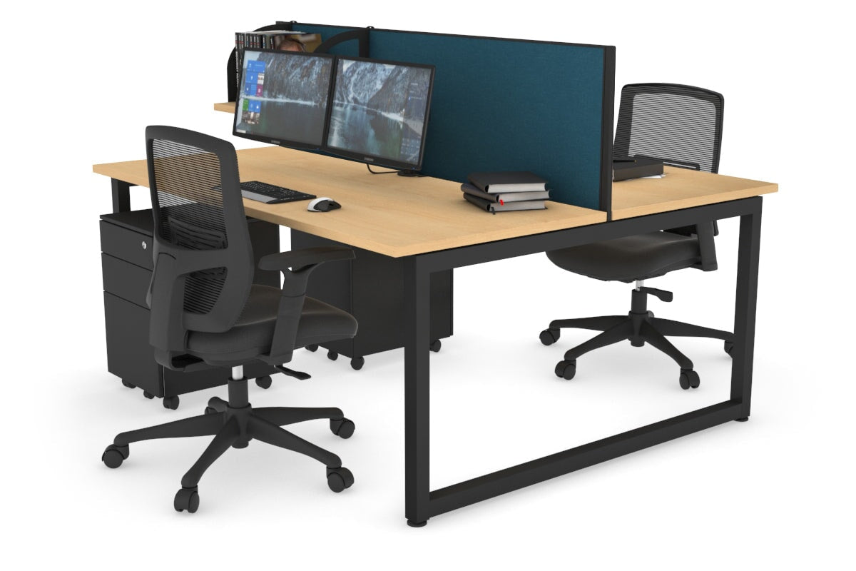 Quadro Loop Legs 2 Person Office Workstation - 1400L x 700W Adjustable Standing Desk for Home & Office - Perfect for Collaborative Workspaces & Shared Home Offices