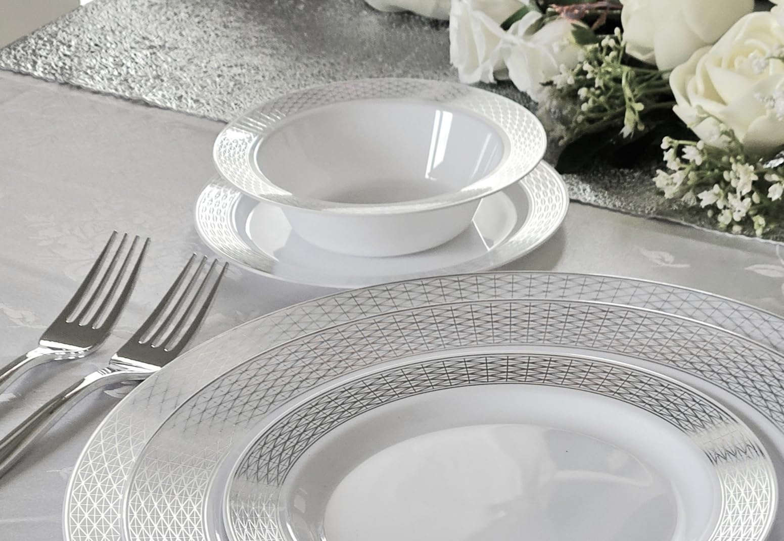 120-Pack Disposable Plastic Charger Plates - 12