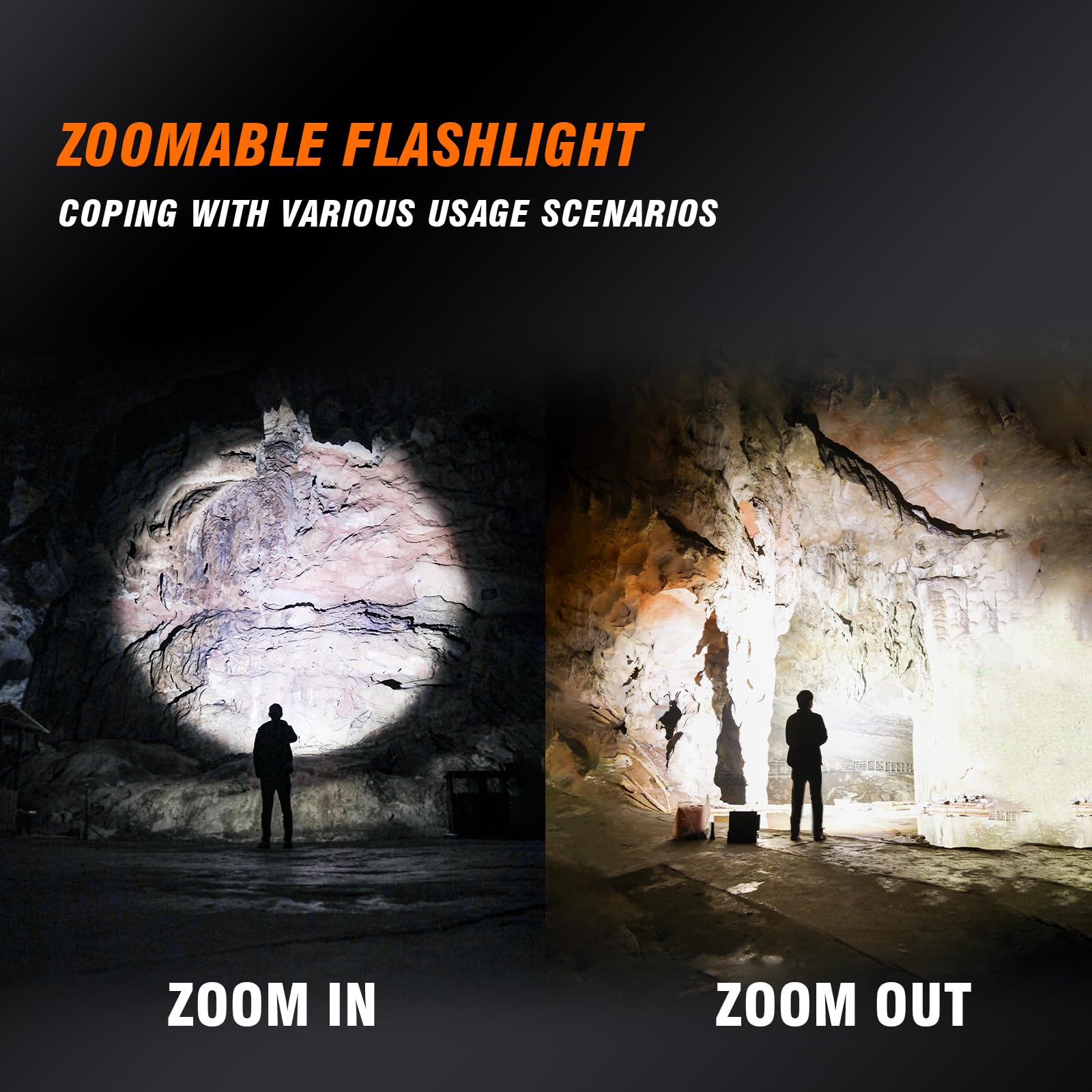 SuperFire Rechargeable Flashlight - 1000 Lumens Powerful EDC Pocket Light with 4 Modes & Water Resistant for Camping, Hiking, Emergency, Outdoor Adventures (Ideal for Home, Car, Survival Kit)