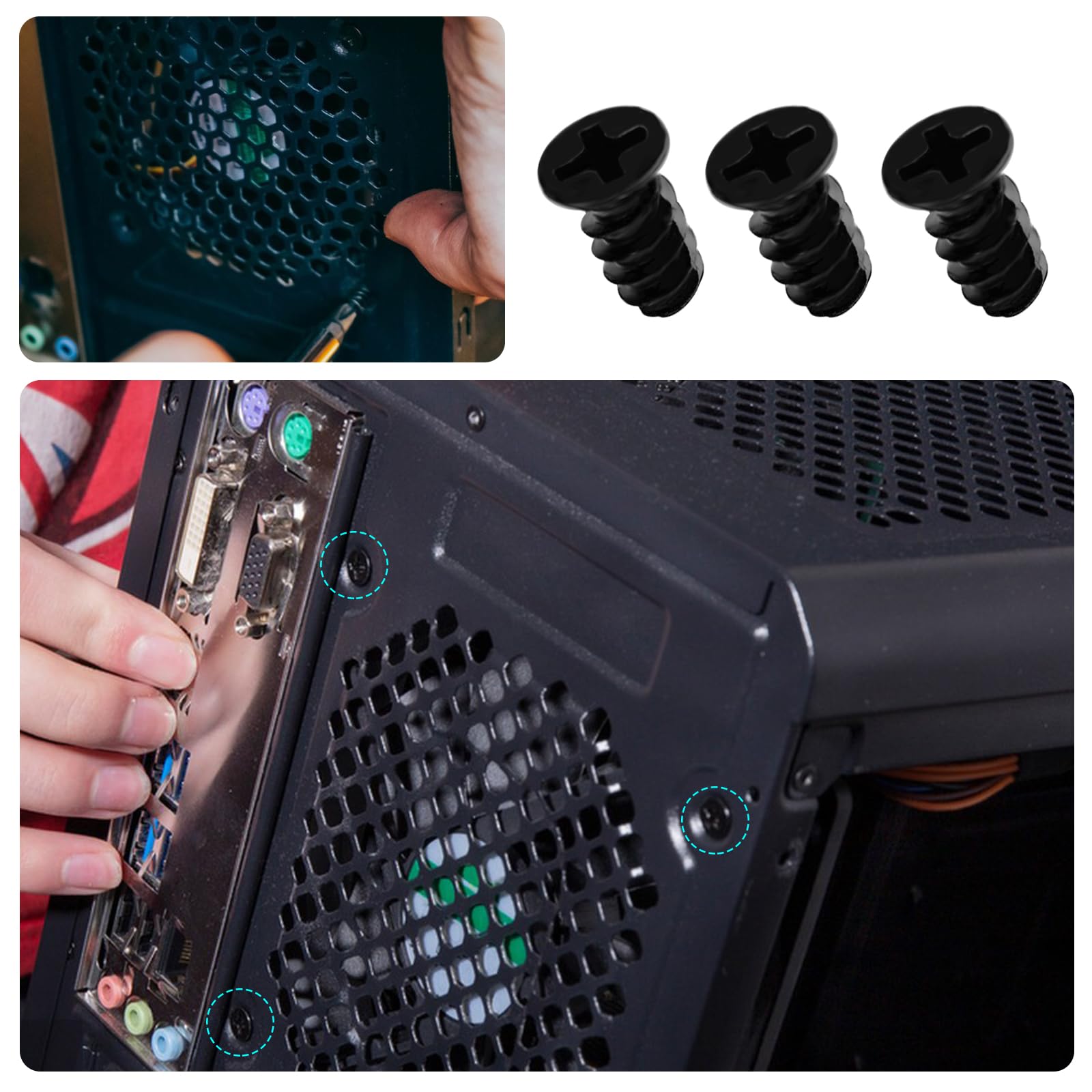 120 Pcs M3.5 & M5 Computer Case Fan Screws Kit - 3mm & 10mm Laptop Cooling Fan Screws for PC Case, Motherboard, Radiator Installation - Perfect for Gaming PC Builds and Computer Hardware Upgrades