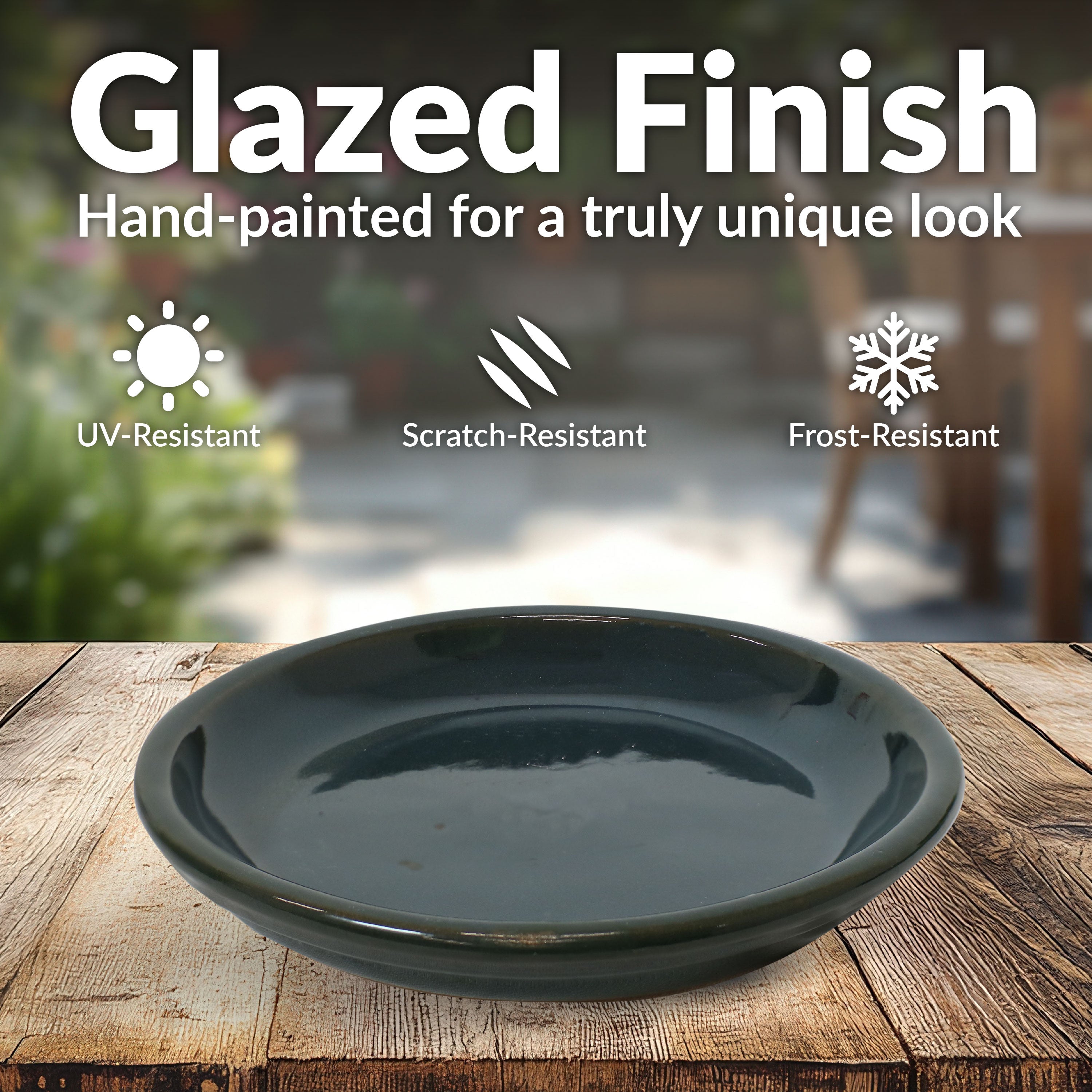 Sunnydaze 4-Pack Glazed Ceramic Plant Saucers for Indoor & Outdoor Potted Plants – Perfect for Home, Garden, and Patio Decor