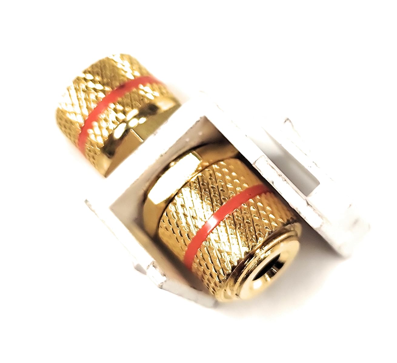 Philmore 45-754-RED Gold Plated Binding Post with Red Stripe Keystone Mount - High Quality Audio Connector for Speaker Wiring & Home Theater Setup