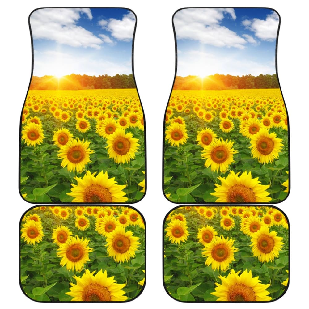 Premium Sunflower Car Floor Mats for Couples - Waterproof & Non-Slip Auto Accessories - Perfect for Valentine's Day Gifts & Romantic Road Trips