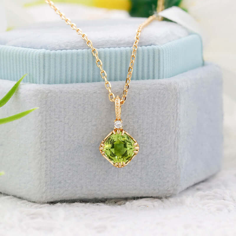 Peridot Birthstone Pendant Necklace for Leo - August Birthstone Jewelry Gift for Women & Girls | Elegant Necklace for Birthday, Anniversary & Special Occasions | TB2178