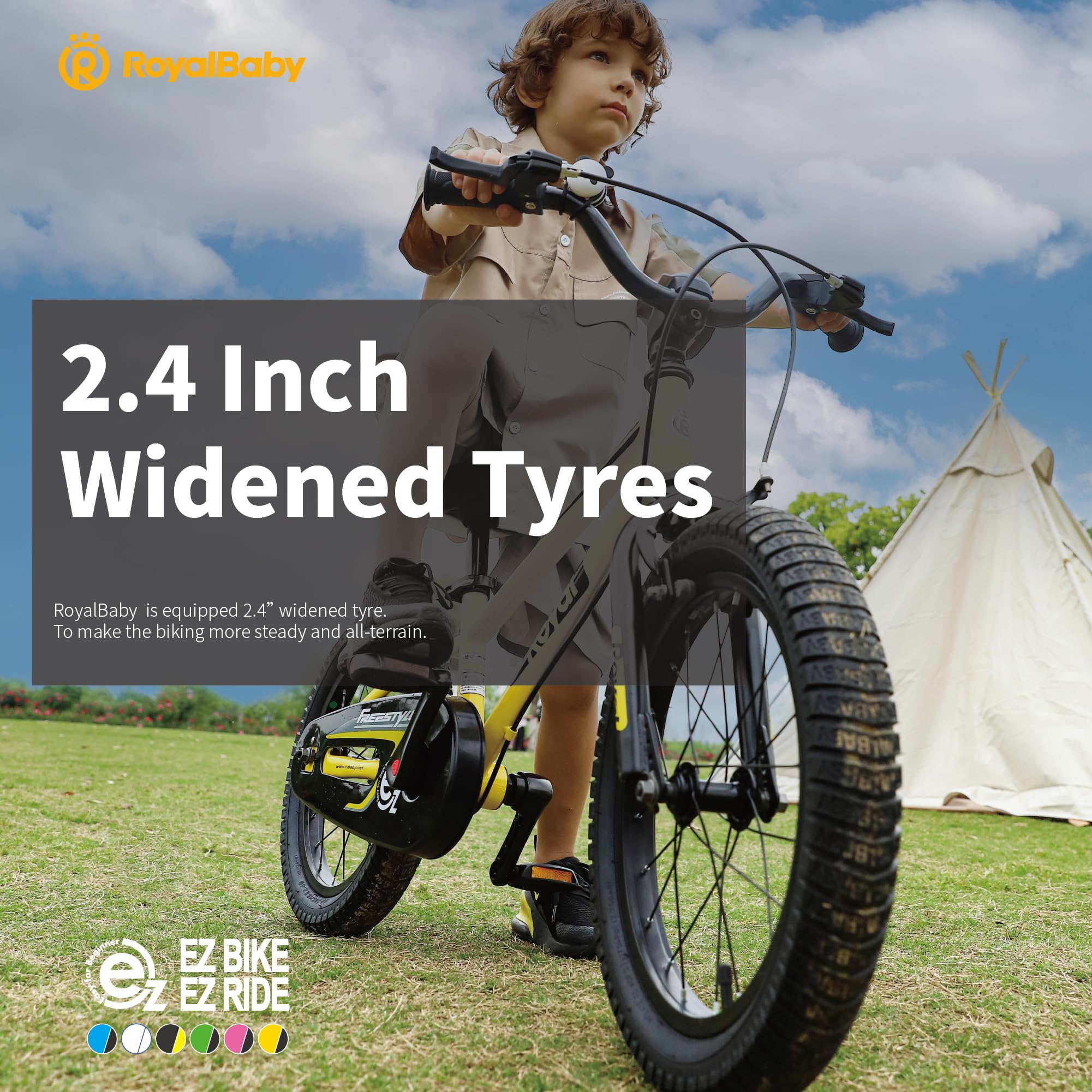RoyalBaby Kids Bike - 12-18 Inch Freestyle Training Bicycle for Toddlers to Big Kids | Easy Balance to Pedal Learning | Perfect for Backyard Riding, Park Adventures & First Bike Experience