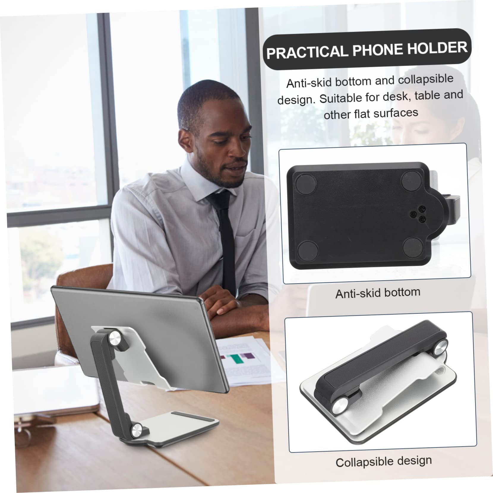 Didiseaon Tablet & Phone Stand Holder - Adjustable Desktop Organizer for Workspace, Office, Home, Bed - Compatible with iPhone, iPad, Samsung, All Smartphones & Tablets - Perfect for Video Calls, Reading, and Hands-Free Viewing