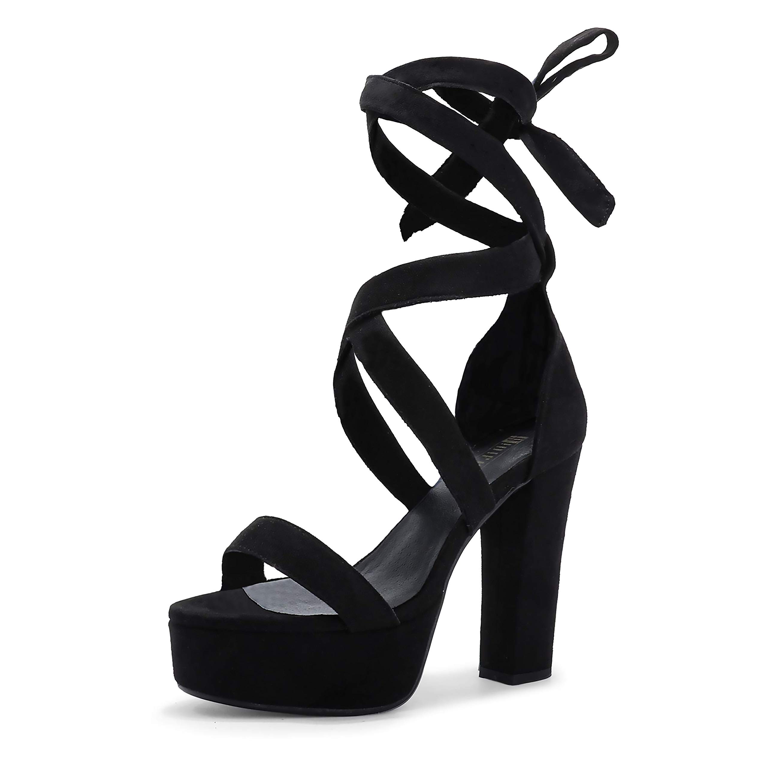 IDIFU IN5 Sabrina Women's Platform Heels - Chunky Block Heel Sandals with Ankle Strap | Sexy Open Toe Dress Shoes for Wedding, Party & Special Occasions | Comfortable High Heels for Evening Events, Date Night & Club Wear
