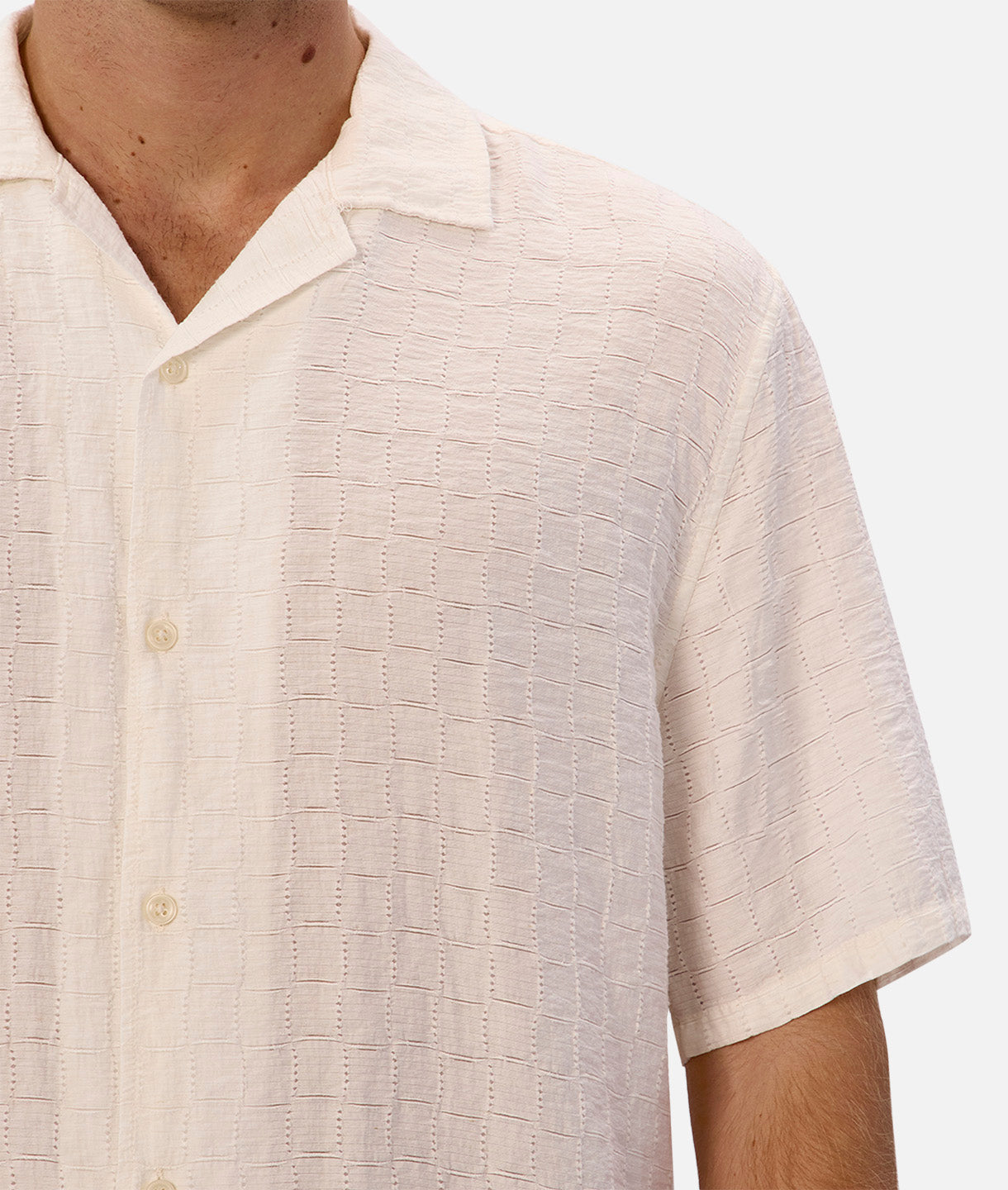 Ortigia Short Sleeve Shirt for Men - Light Oat Color Casual Button Down Shirt | Perfect for Summer Outfits, Office Wear & Beach Vacation Style
