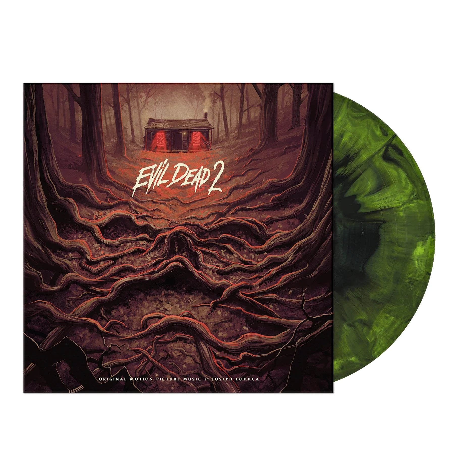 EVIL DEAD 2 Original Soundtrack - Limited Edition 180g Green & Black Vinyl LP Record - Perfect for Horror Movie Nights & Vinyl Collectors