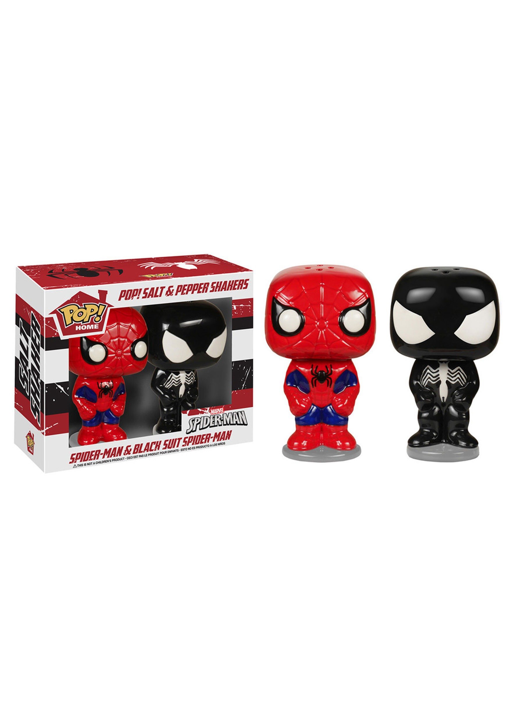 Marvel Spider-Man Black Suit Salt and Pepper Shakers Set - Superhero Kitchen Accessories for Home, Office, or Marvel-Themed Parties