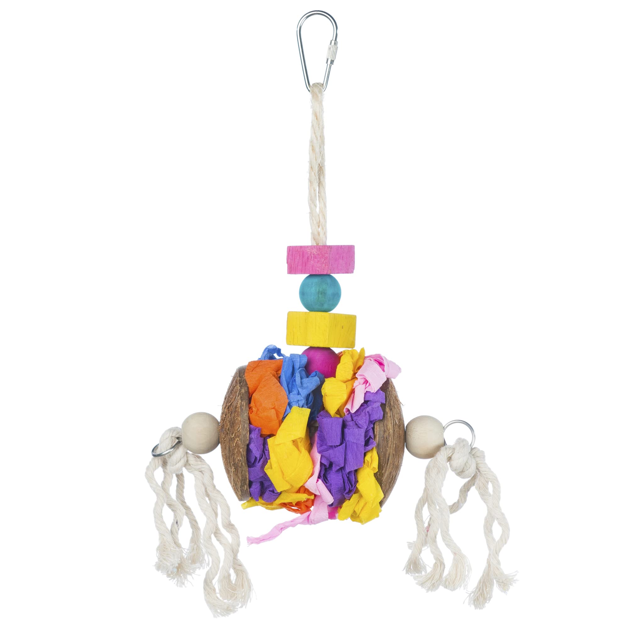 Prevue 60062517 Accordion Crinkle Bird Toy - Interactive Pet Toy for Parrots, Cockatiels & Small Birds - Fun Chewing & Foraging Activity for Bird Cages & Play Gyms