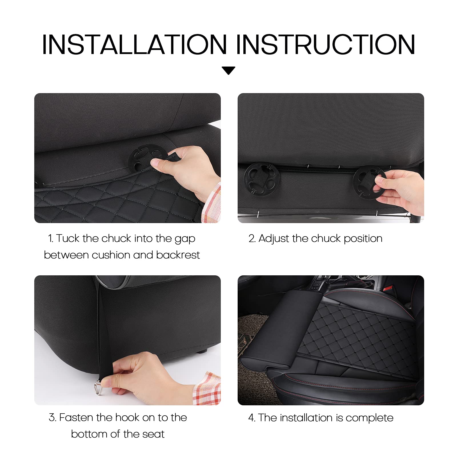 Otoez Universal Leather Car Seat Extender Cushion - Comfortable Leg Support Pillow for Cars, Buses & Trains - Ergonomic Leg Rest Pad for Home & Office Use - Perfect for Long Drives, Travel & Work Comfort