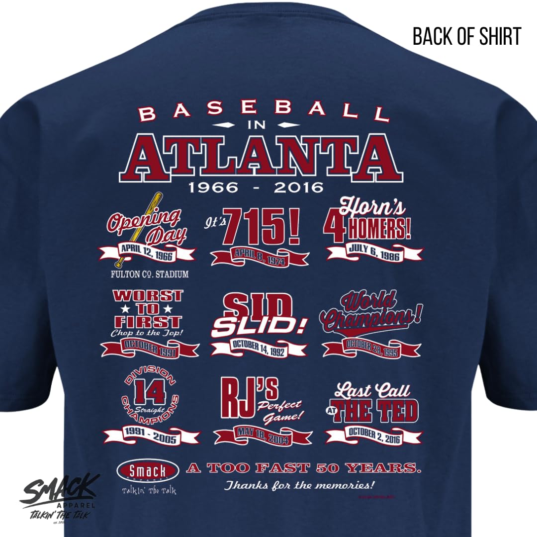 Atlanta Braves Baseball Fan Navy T-Shirt for Men & Women - Comfortable Cotton MLB Team Apparel (Sizes S-5XL) - Perfect for Game Day, Tailgating & Showing Team Spirit