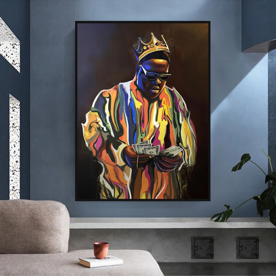 Biggie Smalls Canvas Wall Art - Authentic Hip Hop Poster for Bedroom & Living Room Decor | Notorious B.I.G. Rapper Painting