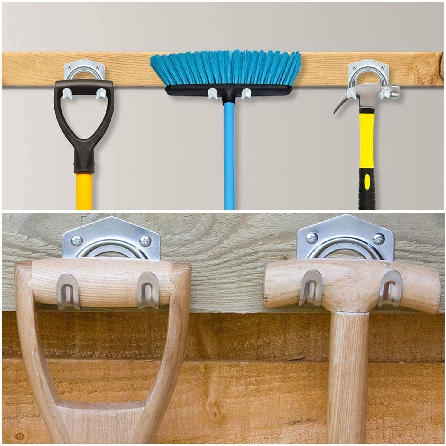 15 Pcs Heavy Duty Hooks for Garden Tool Storage - Wall Mounted Shed Hooks for Organizing Warehouse, Garage & Garden Sheds - Perfect for Hanging Shovels, Rakes & Outdoor Equipment