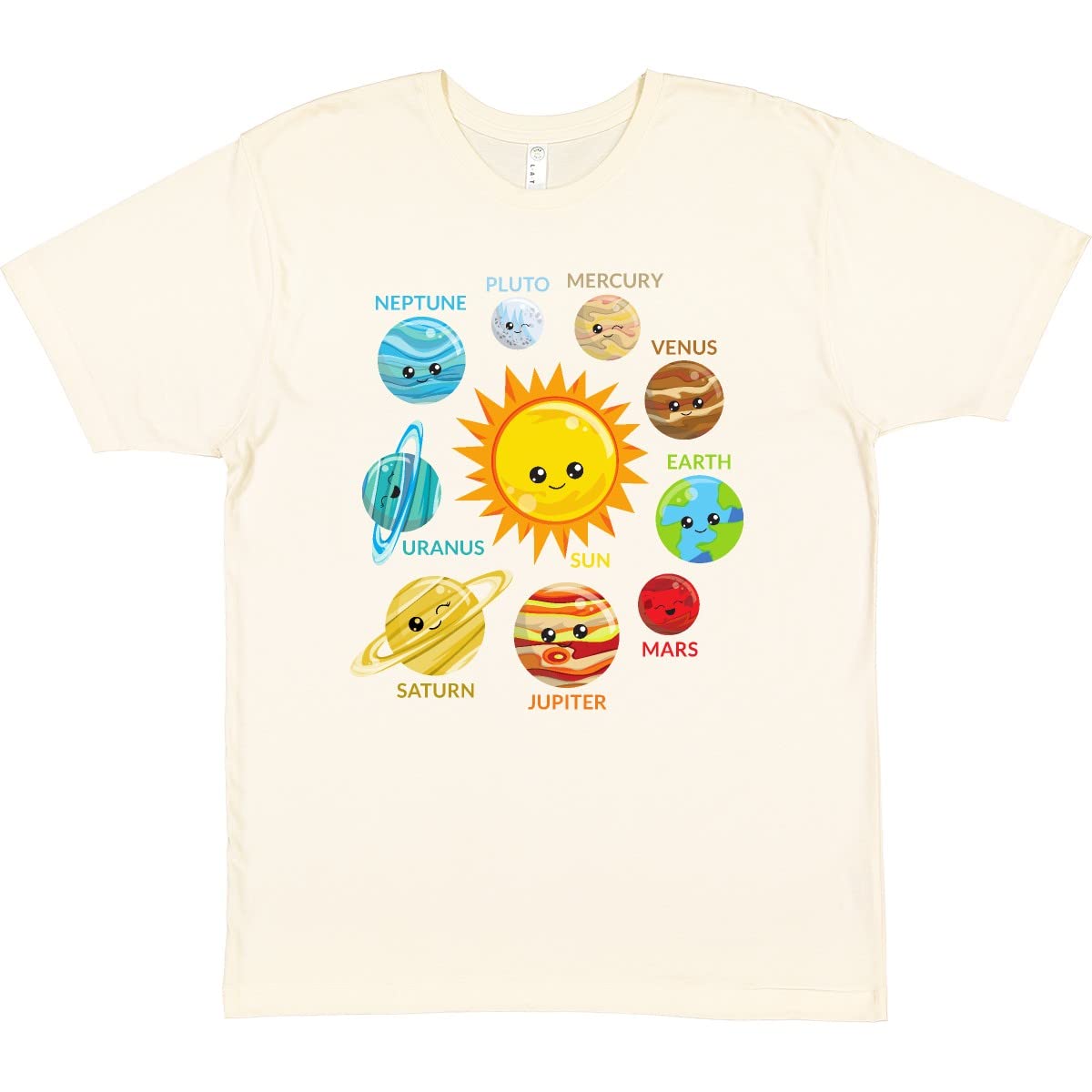 Inktastic Solar System Galaxy Space Cosmos T-Shirt - Cute Planets Graphic Tee for Astronomy Lovers & Science Enthusiasts - Perfect for School, Casual Wear & Space-Themed Parties