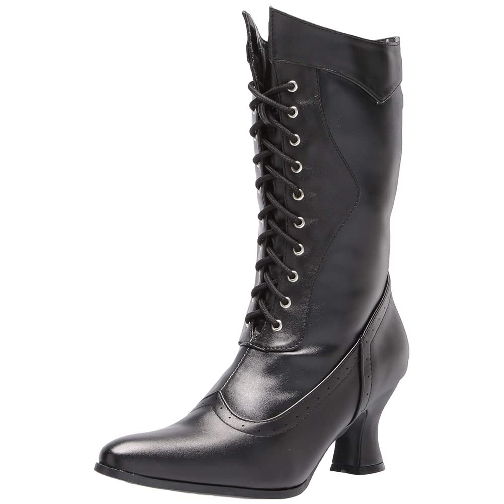 Victorian Boots for Women - Black Witch Boots Vintage Lace Up Costume Mid Calf Boots | Gothic Fashion, Halloween Costume, Steampunk Outfits, Cosplay & Everyday Wear
