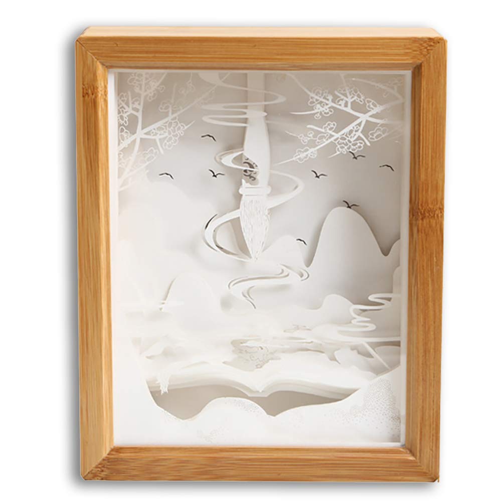 GIKIO 3D LED Mood Light - Paper Carving Night Lamp with Creative Shadow Paintings, Warm Yellow Decorative Lighting for Bedroom, Living Room & Nursery | Perfect for Relaxation, Romantic Ambiance and Home Decor