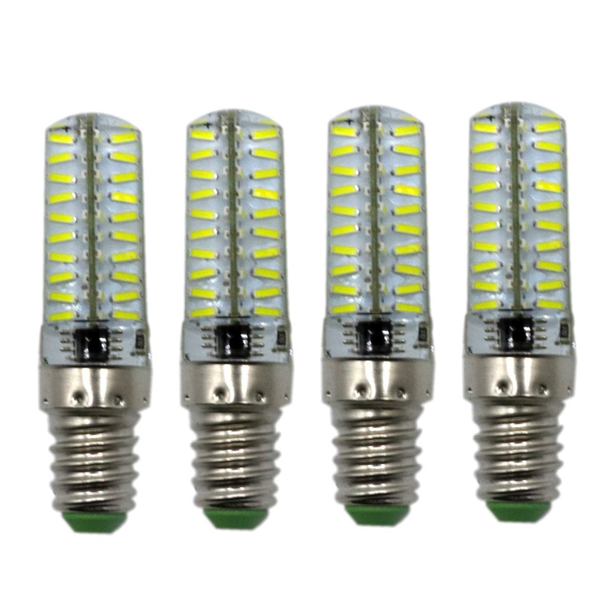 Dimmable E14 LED Corn Bulb - 5W (50W Halogen Equivalent) 80 SMD 4014 LEDs, Energy Saving AC 110V Silicone Lamp for Home, Living Room & Exhibition Lighting - Warm White, 4 Pack - Perfect for Chandeliers, Pendant Lights & Decorative Fixtures