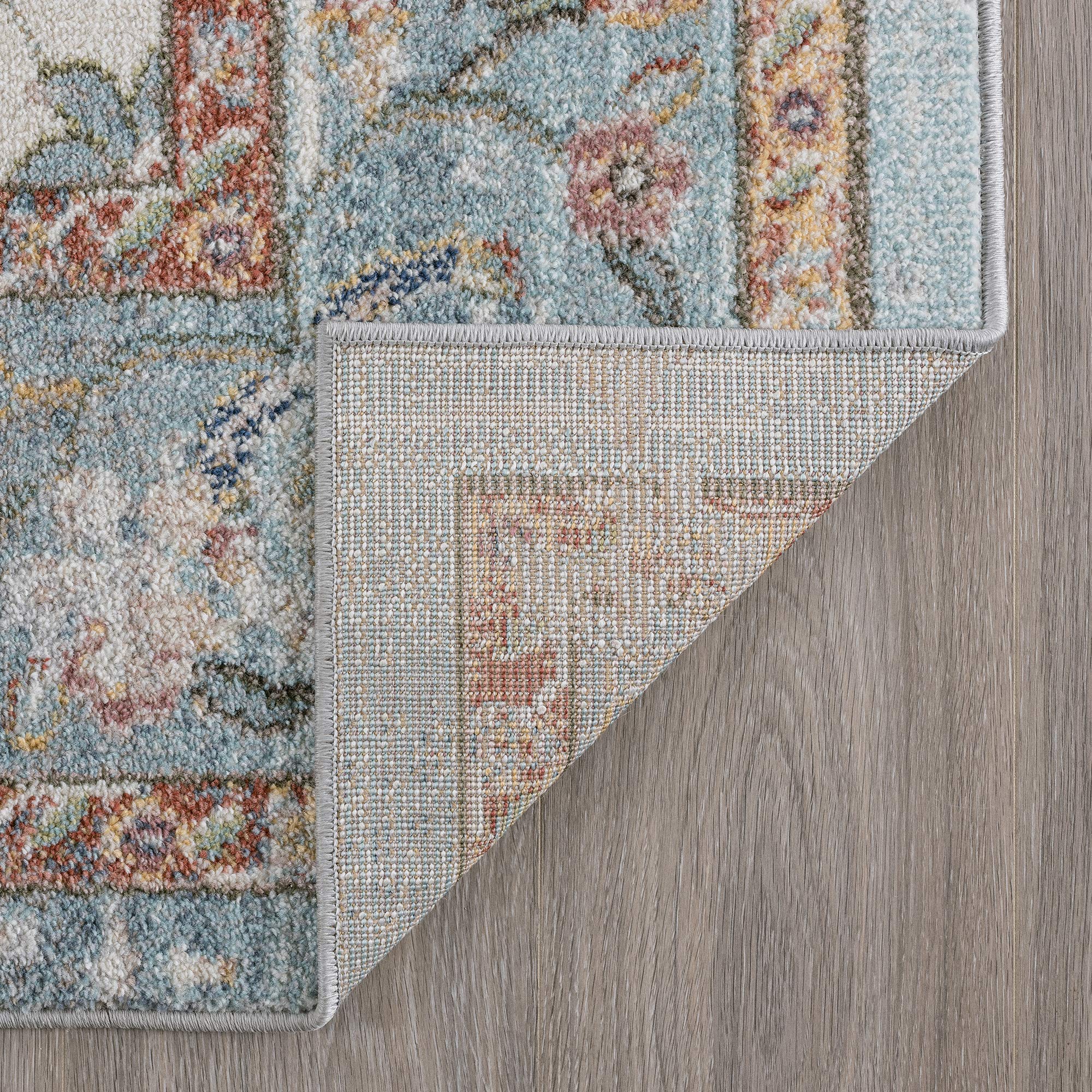 Tayse Norah Gray 8 Foot Round Area Rug - Traditional Oriental Design for Living Room, Bedroom & Dining Room - Soft & Durable Home Decor for Cozy Spaces