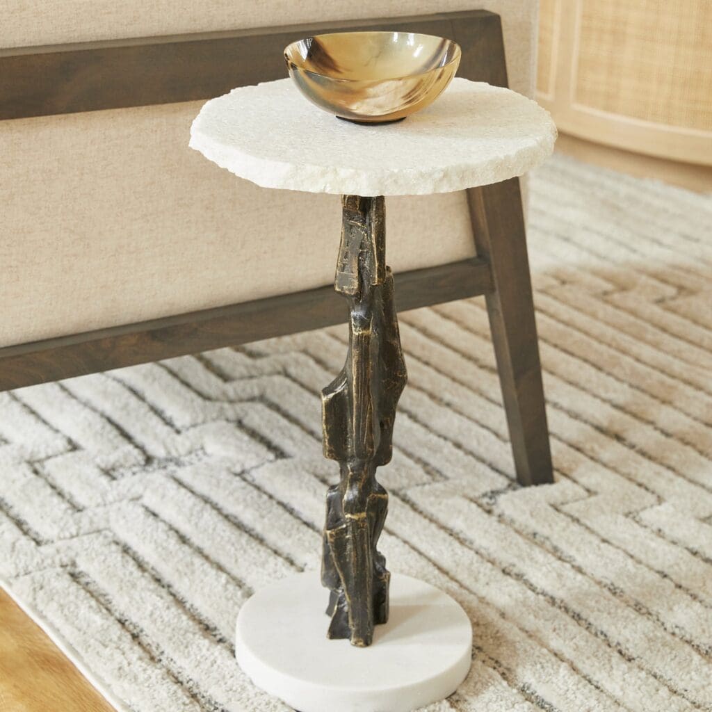 Cyan Design 11442 Amida Side Table - Bronze & White Finish - Modern End Table for Living Room, Bedroom, or Office Decor