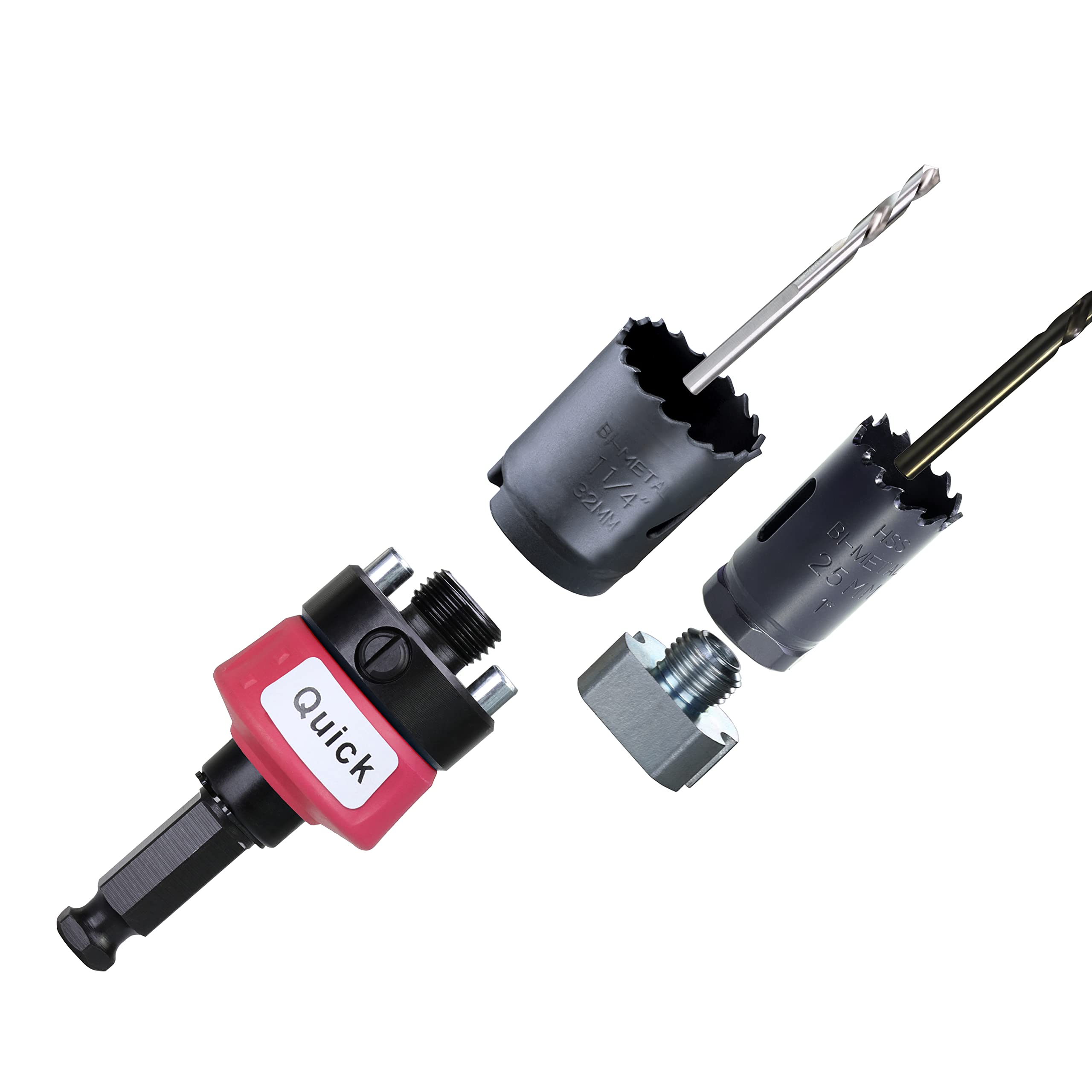 Quick Change Hole Saw Mandrel with 7/16
