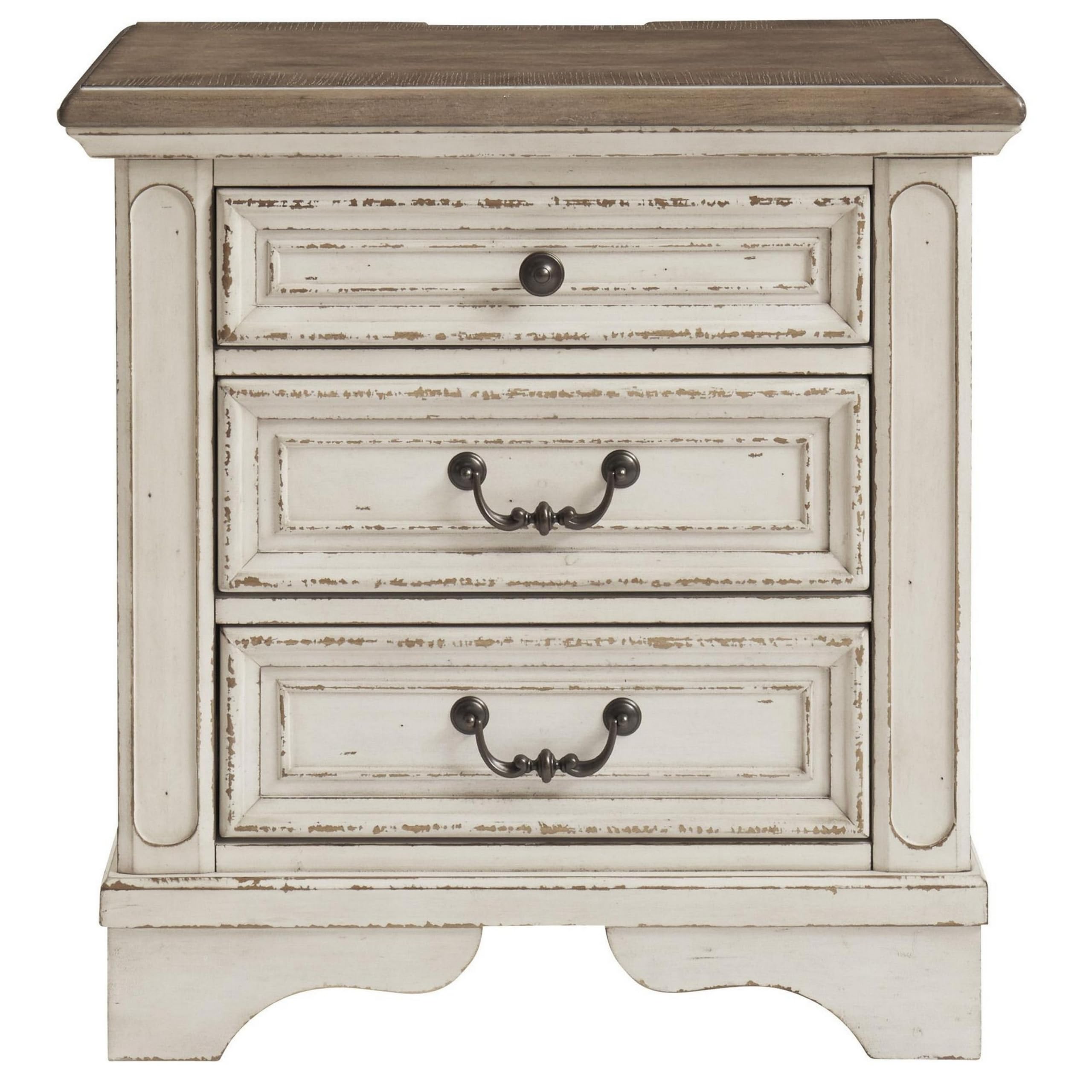 Benjara White Transitional Wooden 3-Drawer Nightstand with Open Shelf Top - Perfect for Bedroom, Living Room, or Office Storage