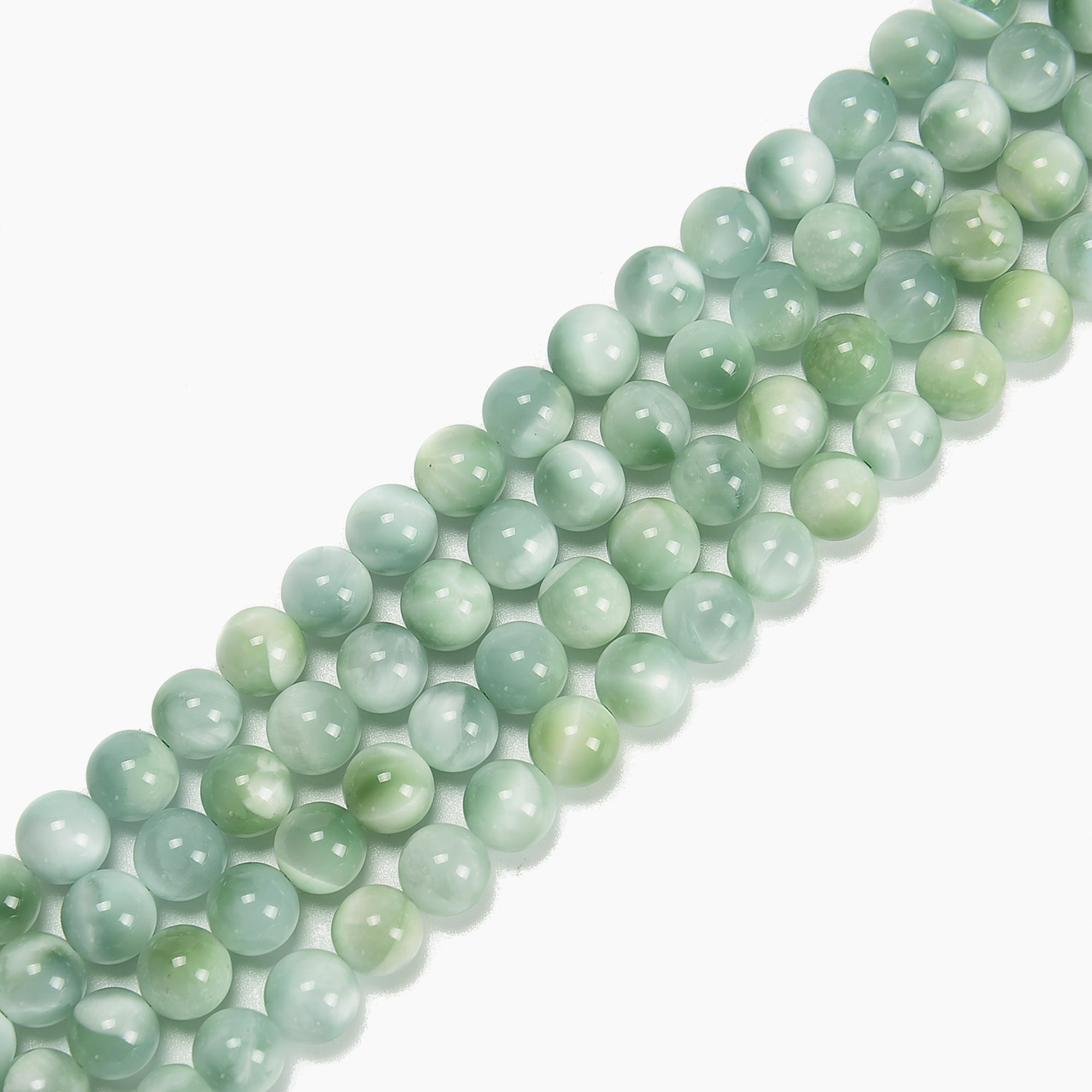 Iridescent Yellow Green Moonstone Smooth Round Beads 4mm-15.5mm for Jewelry Making - DIY Necklace, Bracelet & Earrings - 15.5 Inch Strand