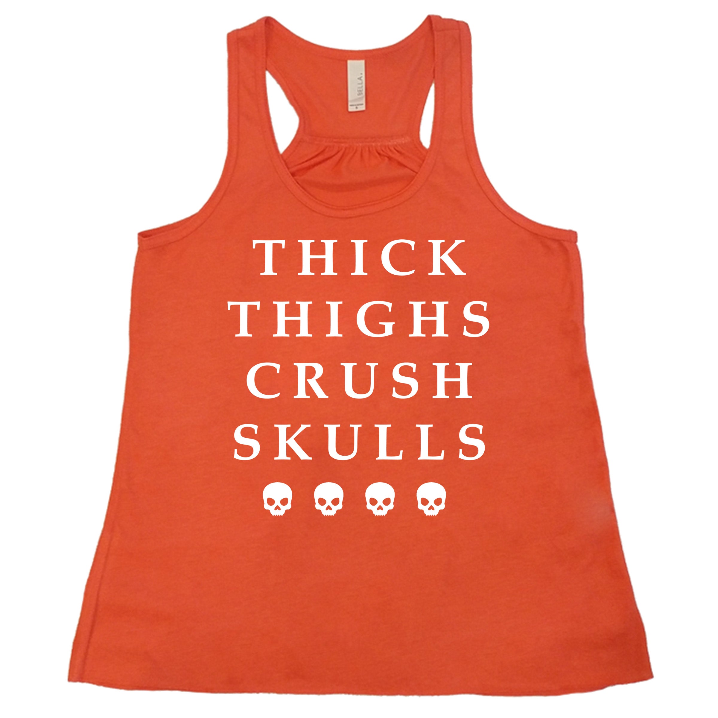 Thick Thighs Crush Skulls Graphic T-Shirt - Funny Sarcastic Statement Tee for Women & Men - Perfect for Casual Wear, Parties & Gifting