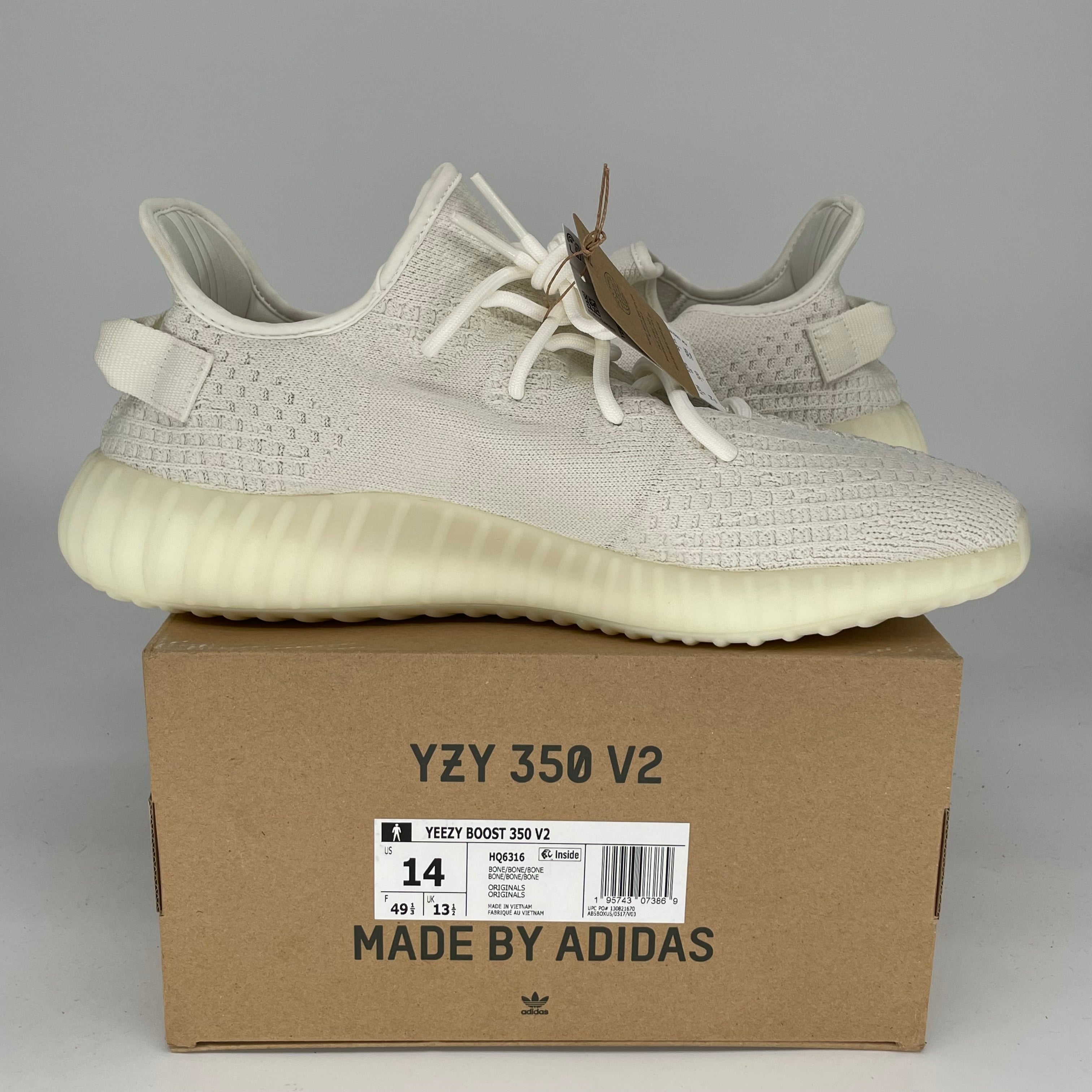 Adidas Yeezy Boost 350 V2 'Bone' - Men's Size 14 Sneakers | HQ6316 | Comfortable Running & Casual Shoes for Everyday Wear
