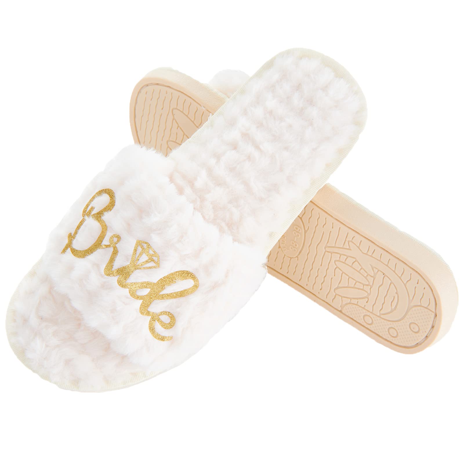 Bride Slippers for Wedding Day - White Bridal Flip Flops with 'Future Mrs' Design - Perfect Wedding Gift for Bride to Be, Bridal Party & Bridal Shower - Great for Getting Ready, Photo Shoots & Honeymoon