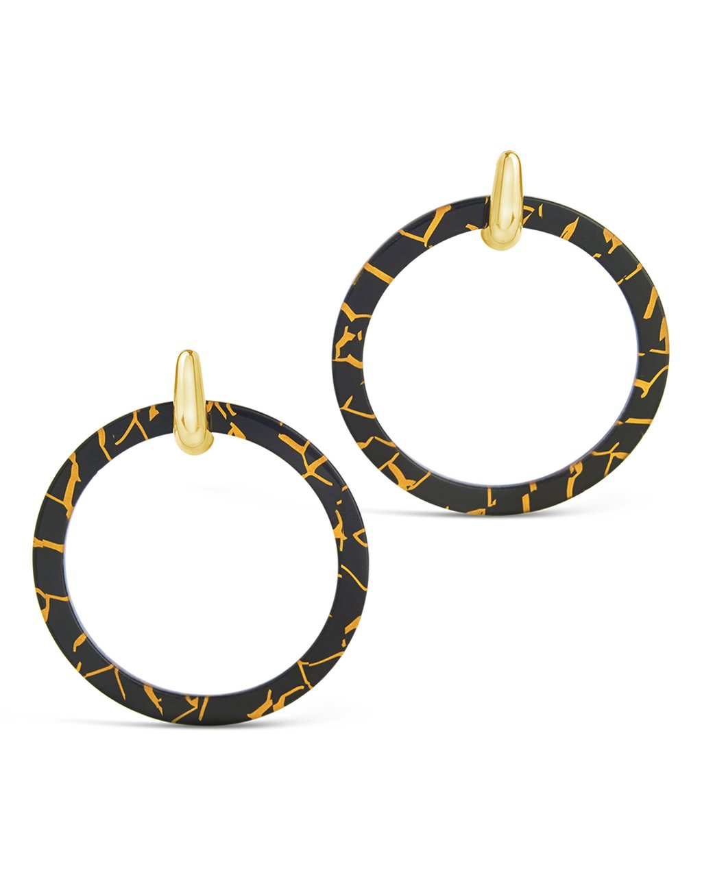 1.75 Inch Circle Resin Stud Earrings for Women - Dainty Boho Drop Earrings for Everyday Wear & Special Occasions