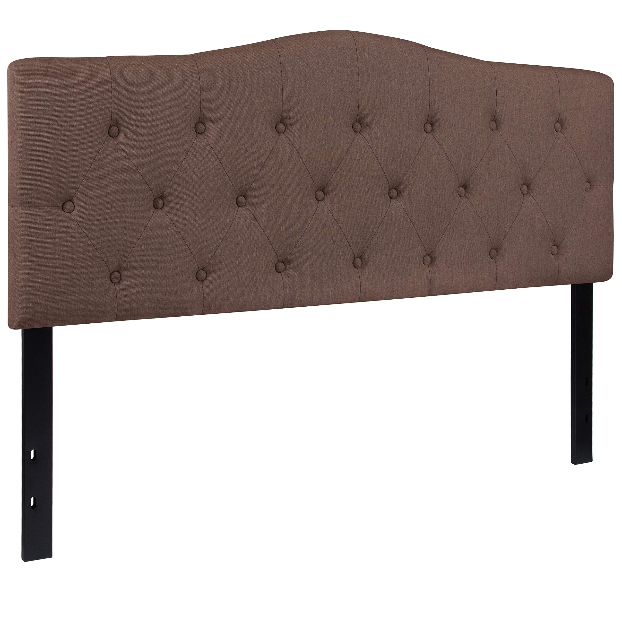 Flash Furniture Cambridge Tufted Upholstered Queen Size Headboard in Camel Fabric - Luxurious Bedroom Upgrade for Master Suite or Guest Room Decor