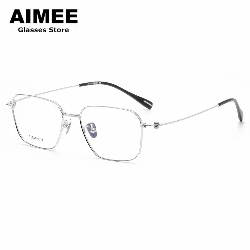 Aimee Unisex Full Rim Square Polygon Titanium Eyeglasses 80914 | Lightweight Durable Frame for Men & Women | Perfect for Reading, Working & Fashion Accessories