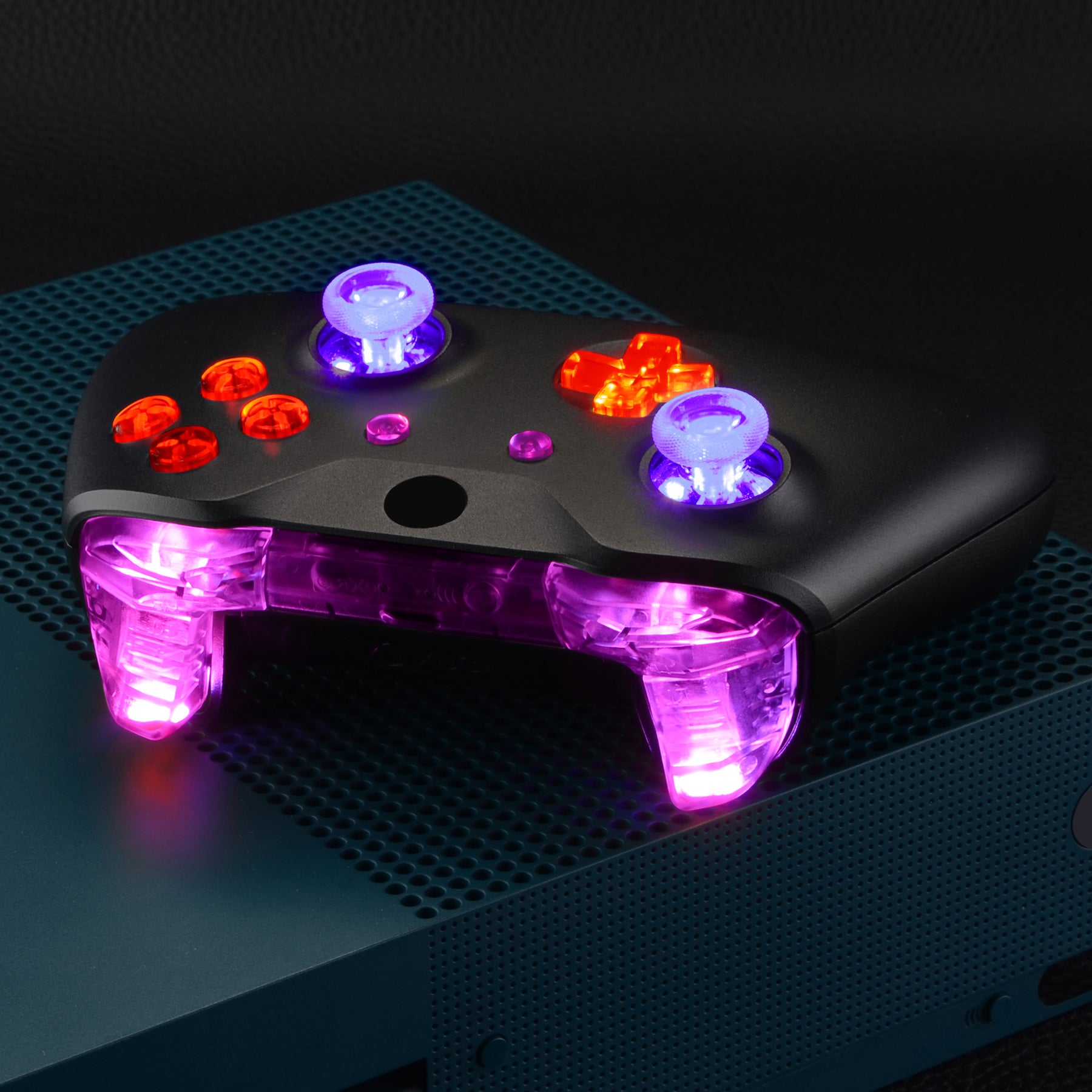 eXtremeRate Multi-Color LED Bumpers, Triggers, D-Pad & Thumbsticks Kit for Xbox One S/X Controller (Model 1708) - Customizable RGB Lighting for Gaming Enthusiasts - Perfect for Night Gaming & Competitive Play (Controller Not Included) X1LED03