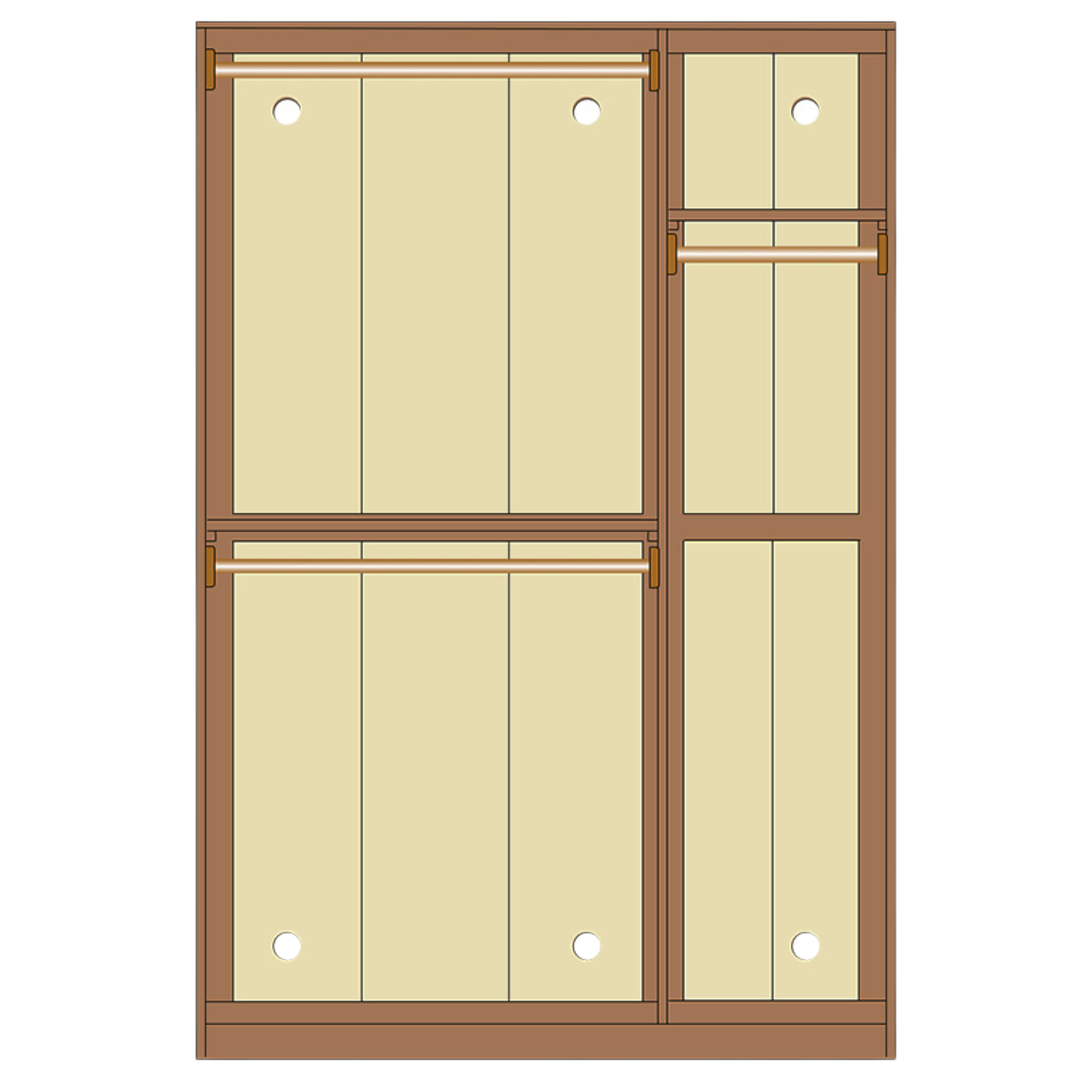 Solid Oak Wood Narrow Wardrobe - Slim Space-Saving Closet for Bedroom, Hallway, or Small Apartment