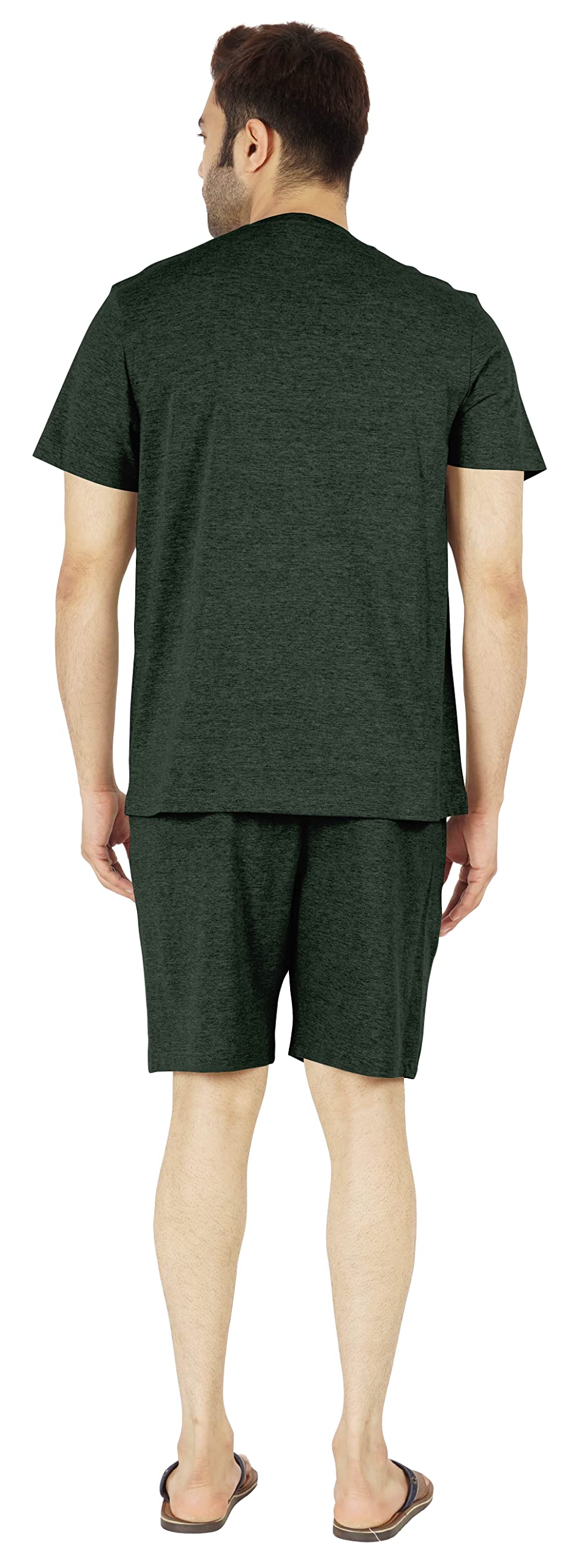 **Inkmeso Men's 2-Piece Cotton Pajama Set - Short Sleeve T-Shirt & Shorts for Summer Sleepwear | Comfortable Nightwear for Lounge, Travel & Home Relaxation**