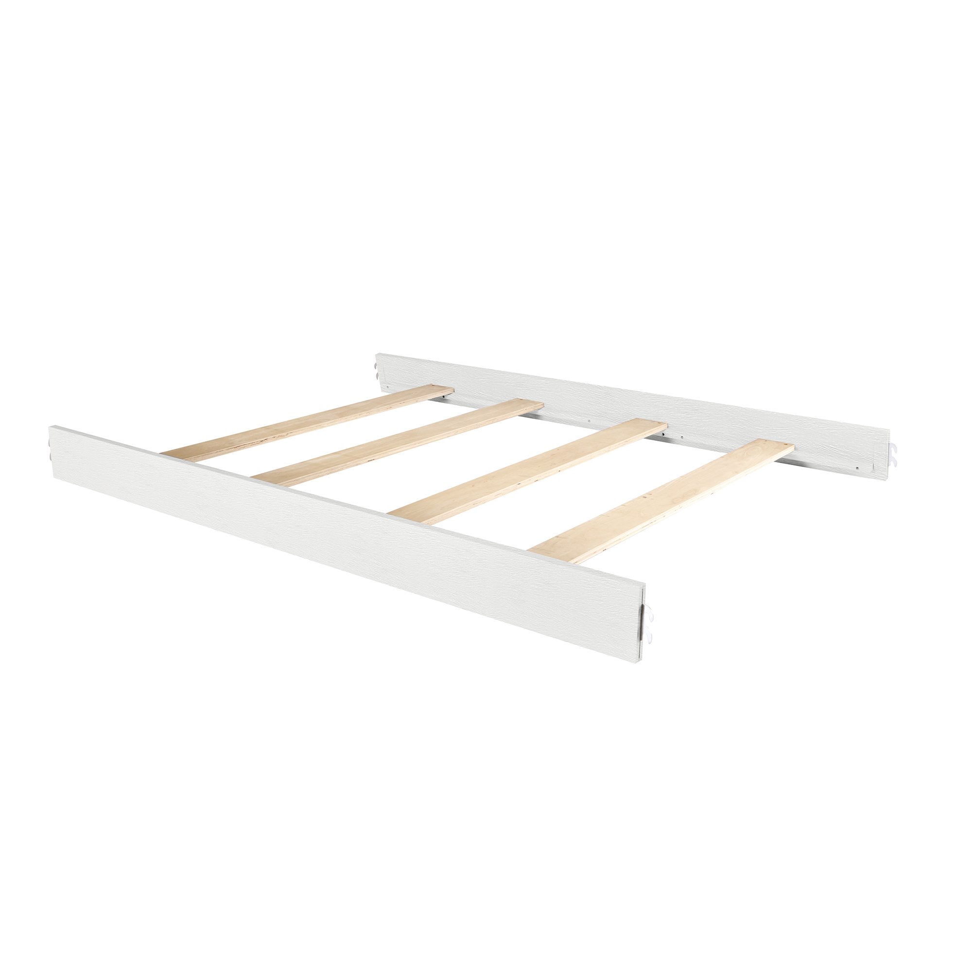 Evolur Convertible Wooden Crib to Full Size Bed with Safety Rail - Brush White Finish | Perfect for Nursery, Toddler Room & Growing Kids