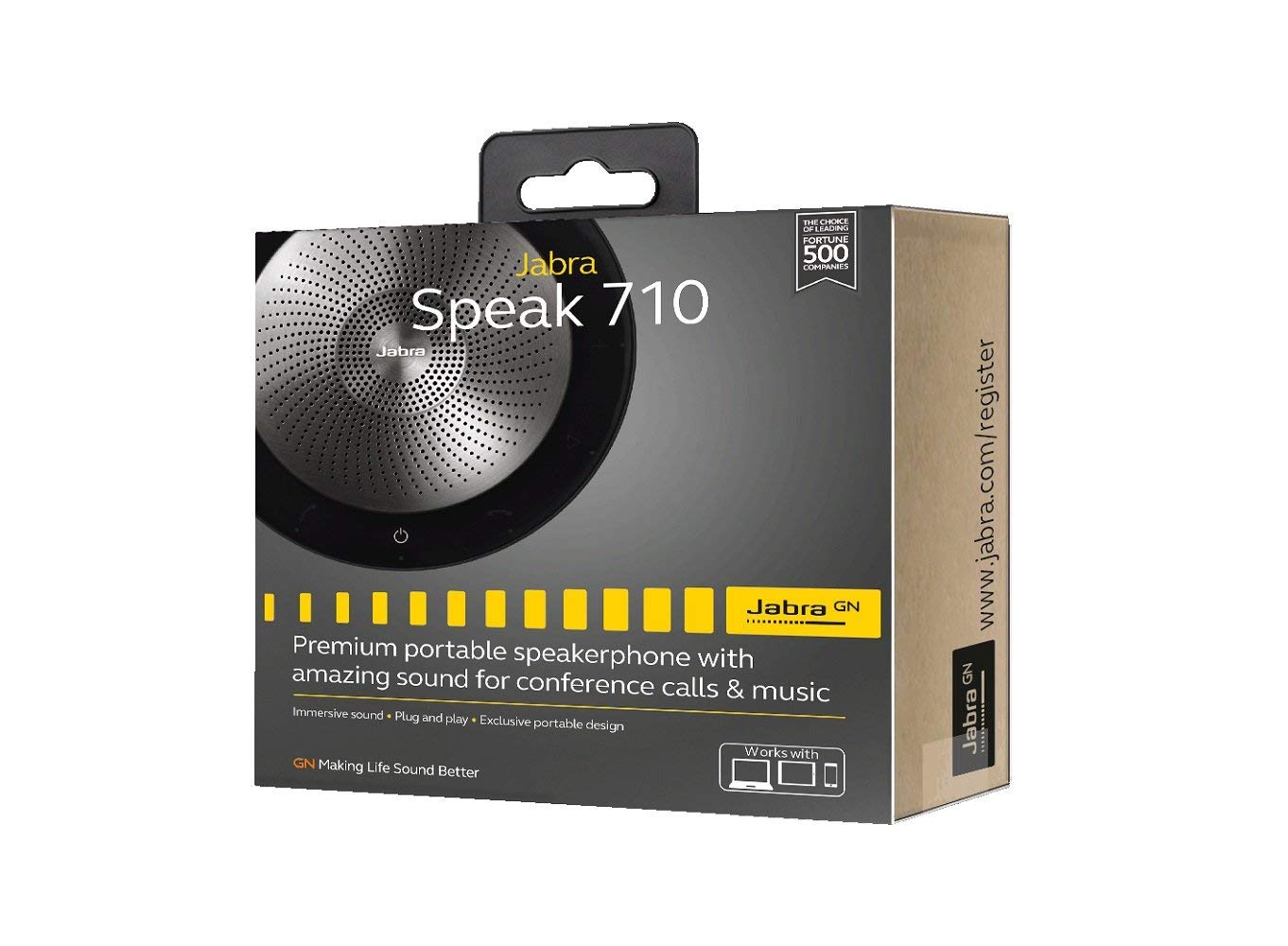 Jabra Speak 710 Wireless Bluetooth Speaker with HD Voice - Portable Conference Speaker for Softphone, Mobile Phone & Laptop - Ideal for Home Office, Business Meetings & Remote Work (Renewed, US Retail Packaging)