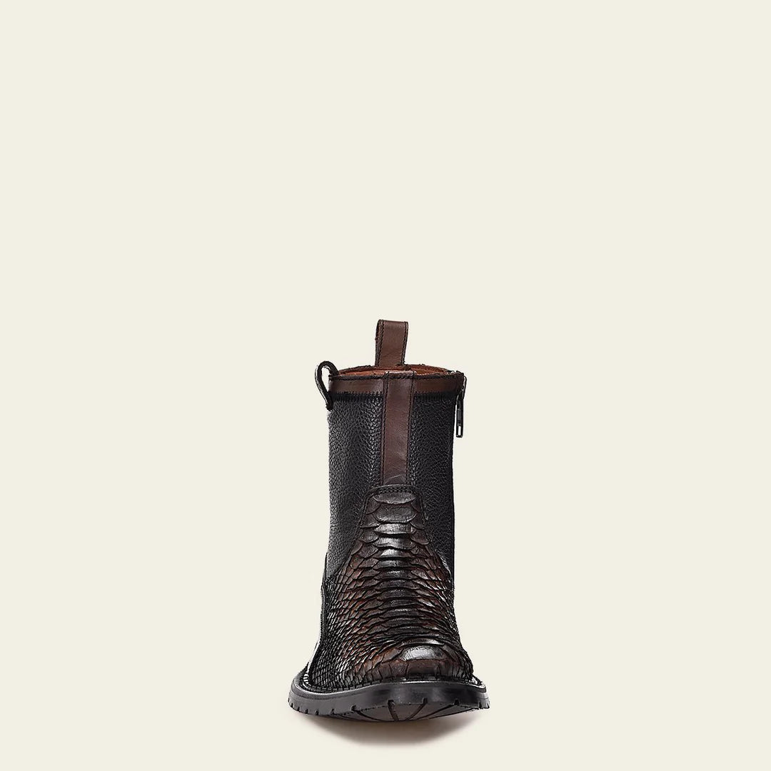 Vintage Fashion Men's Cowboy Boots - Genuine Python Skin Mid-Calf Boots for Western Style | Perfect for Rodeo, Country Music Festivals & Casual Wear