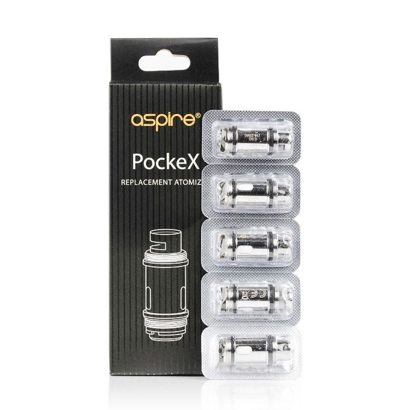 Aspire PockeX Replacement Coils (5 Pack) - Compatible with PockeX Vape Kit - Long-Lasting & Flavorful Vaping - Perfect for On-the-Go Use & All-Day Vaping Sessions